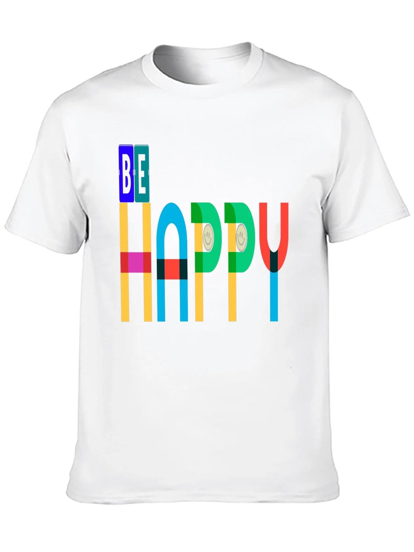 Be Happy Graphic Tee - Colorful Positive Vibes T-Shirt