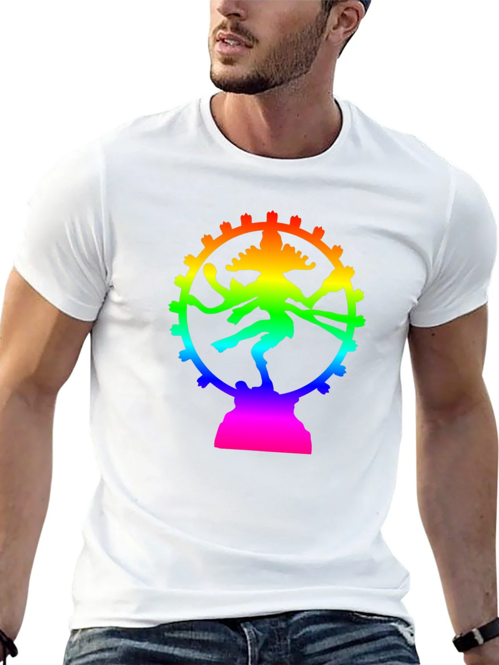 Rainbow Shiva T-Shirt - Spiritual Graphic Tee