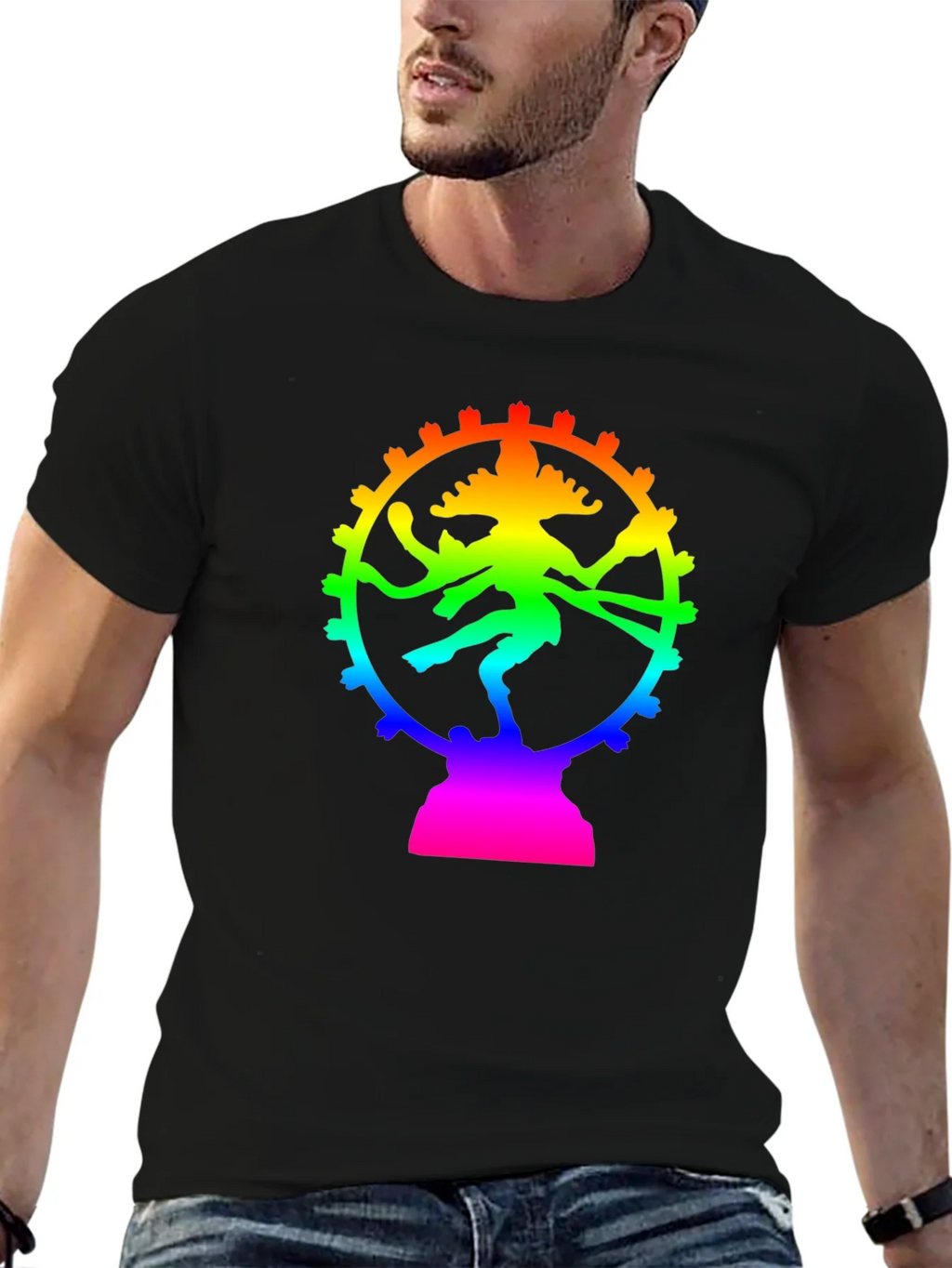 Rainbow Shiva T-Shirt - Spiritual Graphic Tee