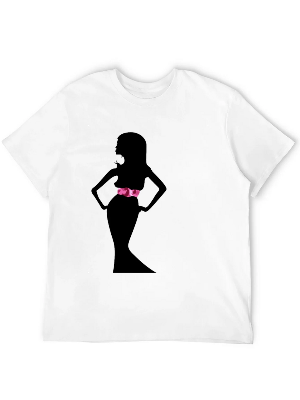 Silhouette Woman Black Tee - Stylish Graphic Print