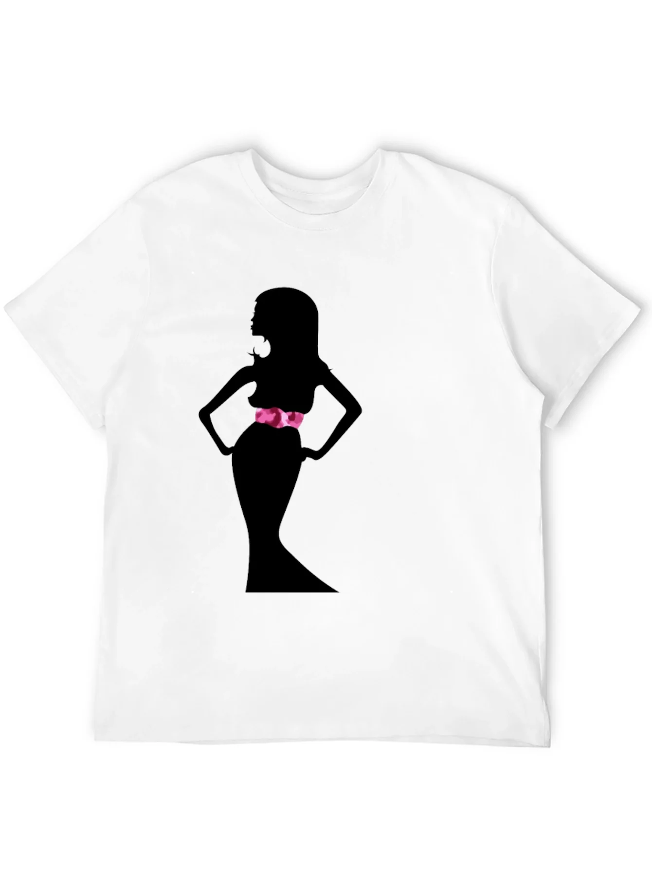 Silhouette Woman Black Tee - Stylish Graphic Print