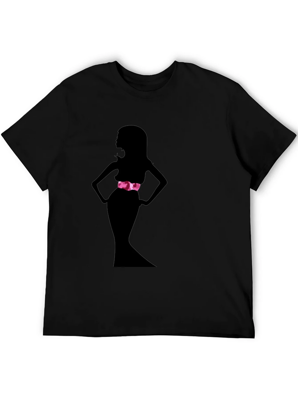 Silhouette Woman Black Tee - Stylish Graphic Print