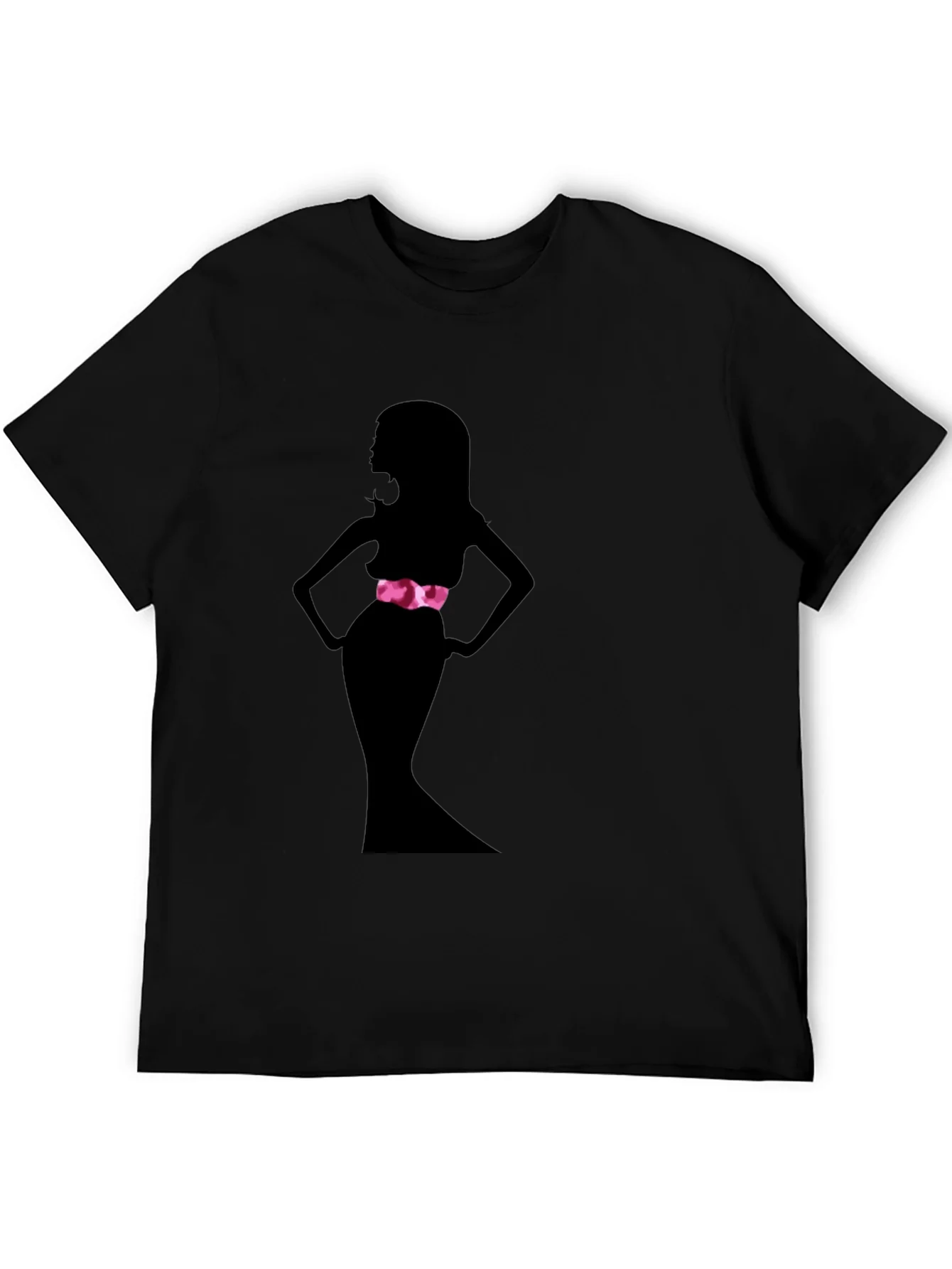 Silhouette Woman Black Tee - Stylish Graphic Print