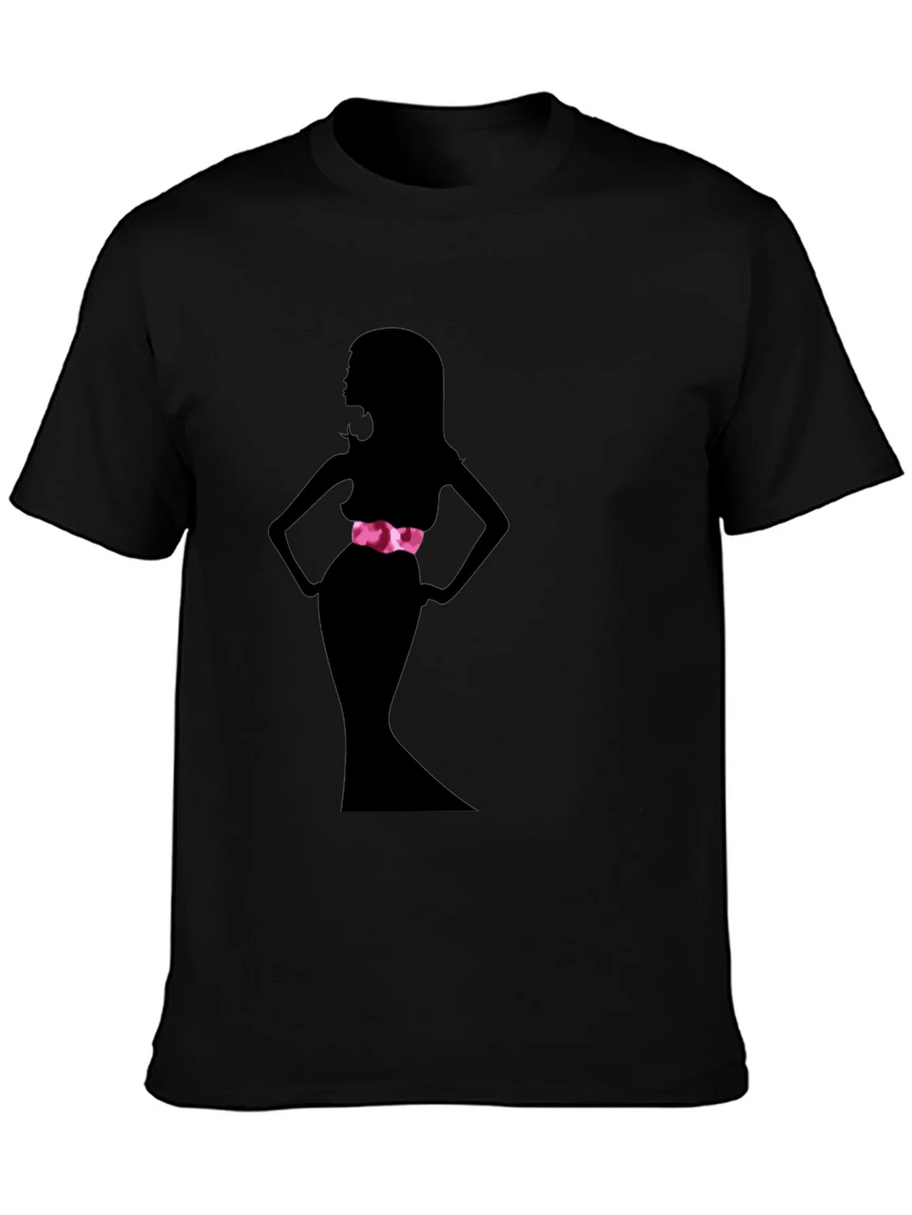 Silhouette Woman Black Tee - Stylish Graphic Print
