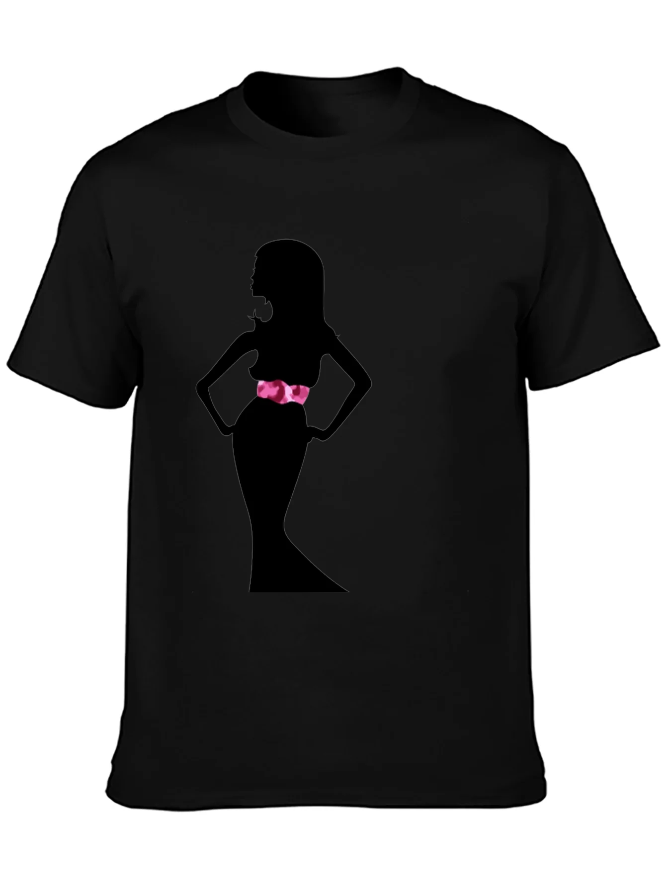Silhouette Woman Black Tee - Stylish Graphic Print