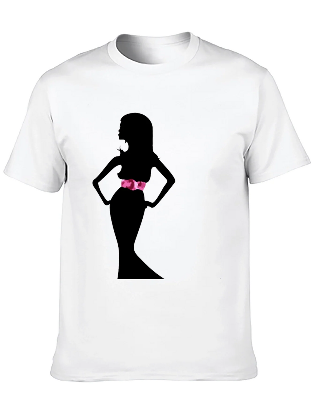 Silhouette Woman Black Tee - Stylish Graphic Print