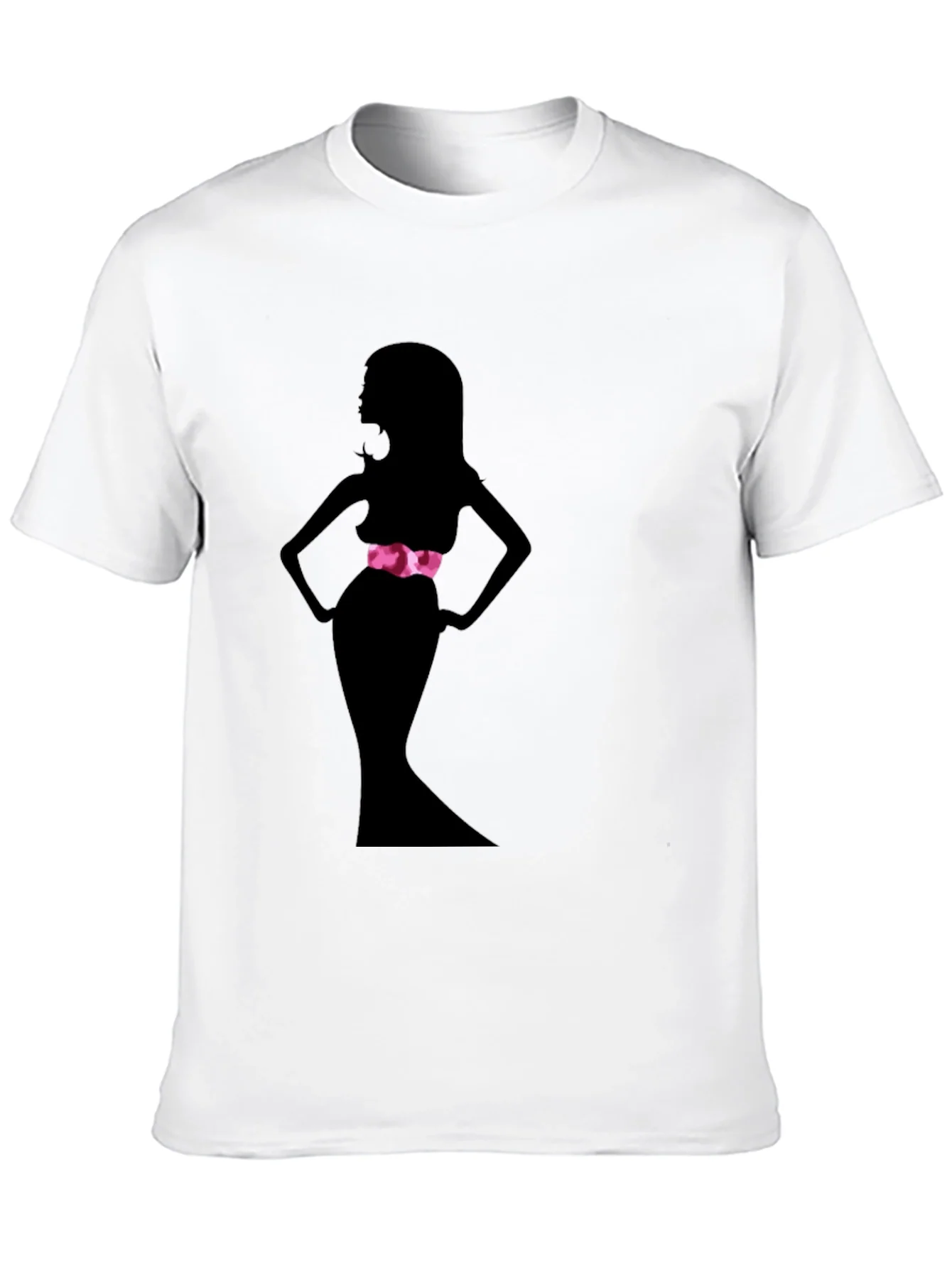Silhouette Woman Black Tee - Stylish Graphic Print