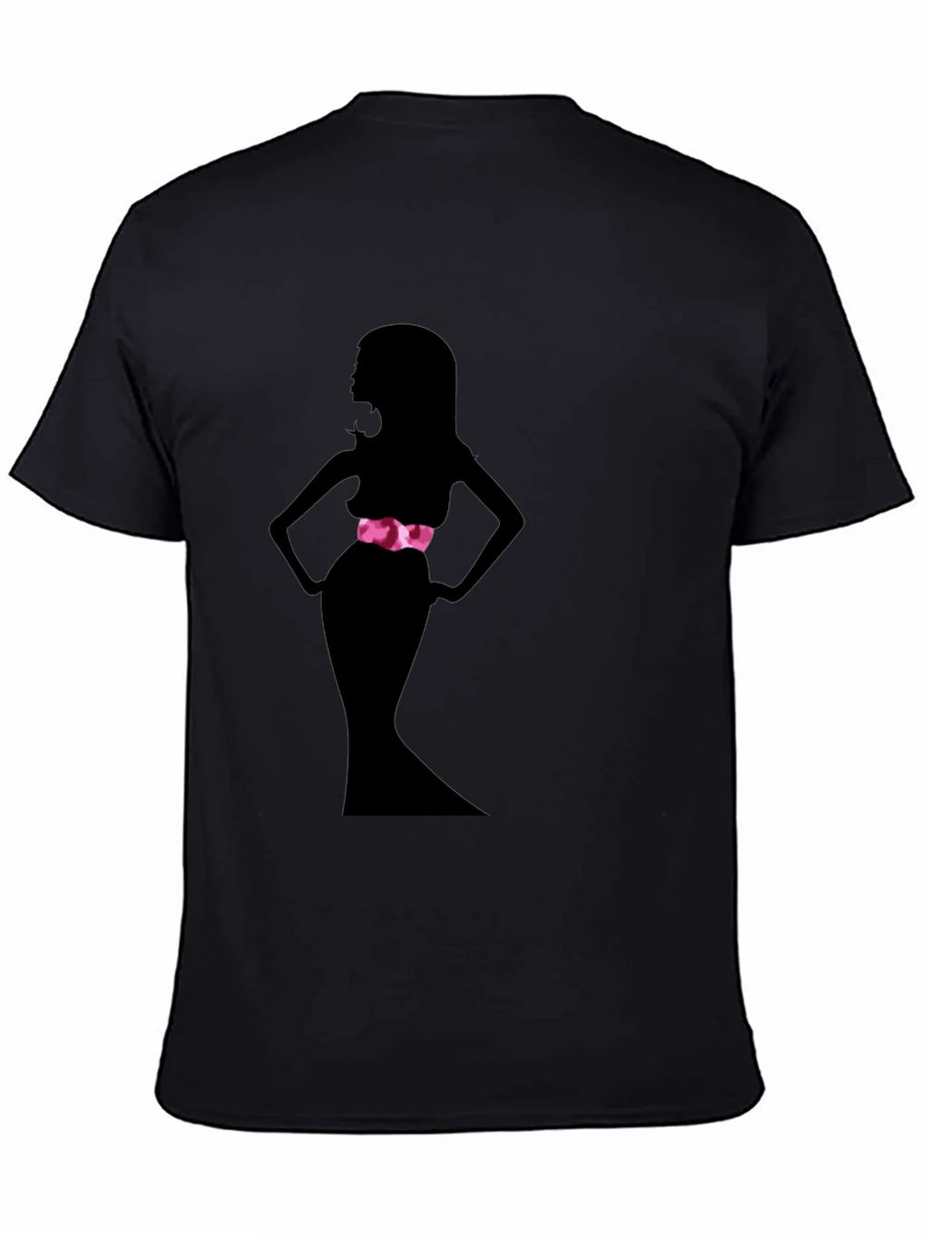 Silhouette Woman Black Tee - Stylish Graphic Print
