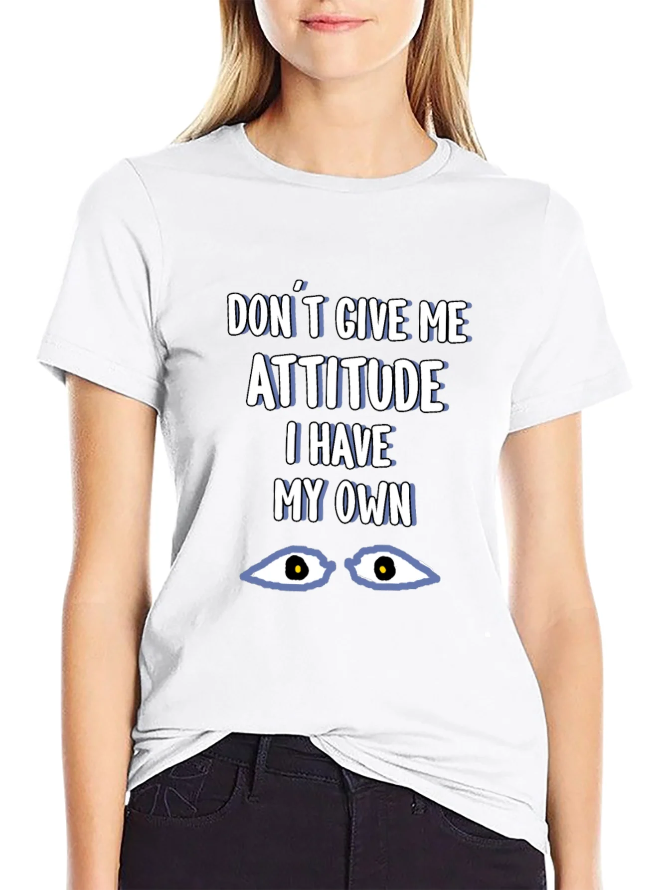 Attitude Graphic Tee - Black Cotton Blend