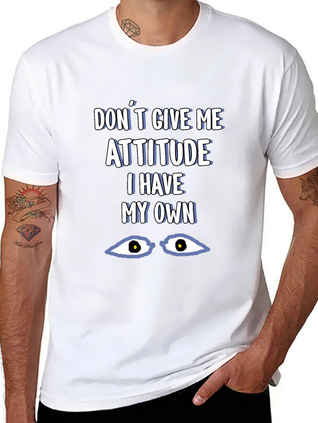 Attitude Graphic Tee - Black Cotton Blend