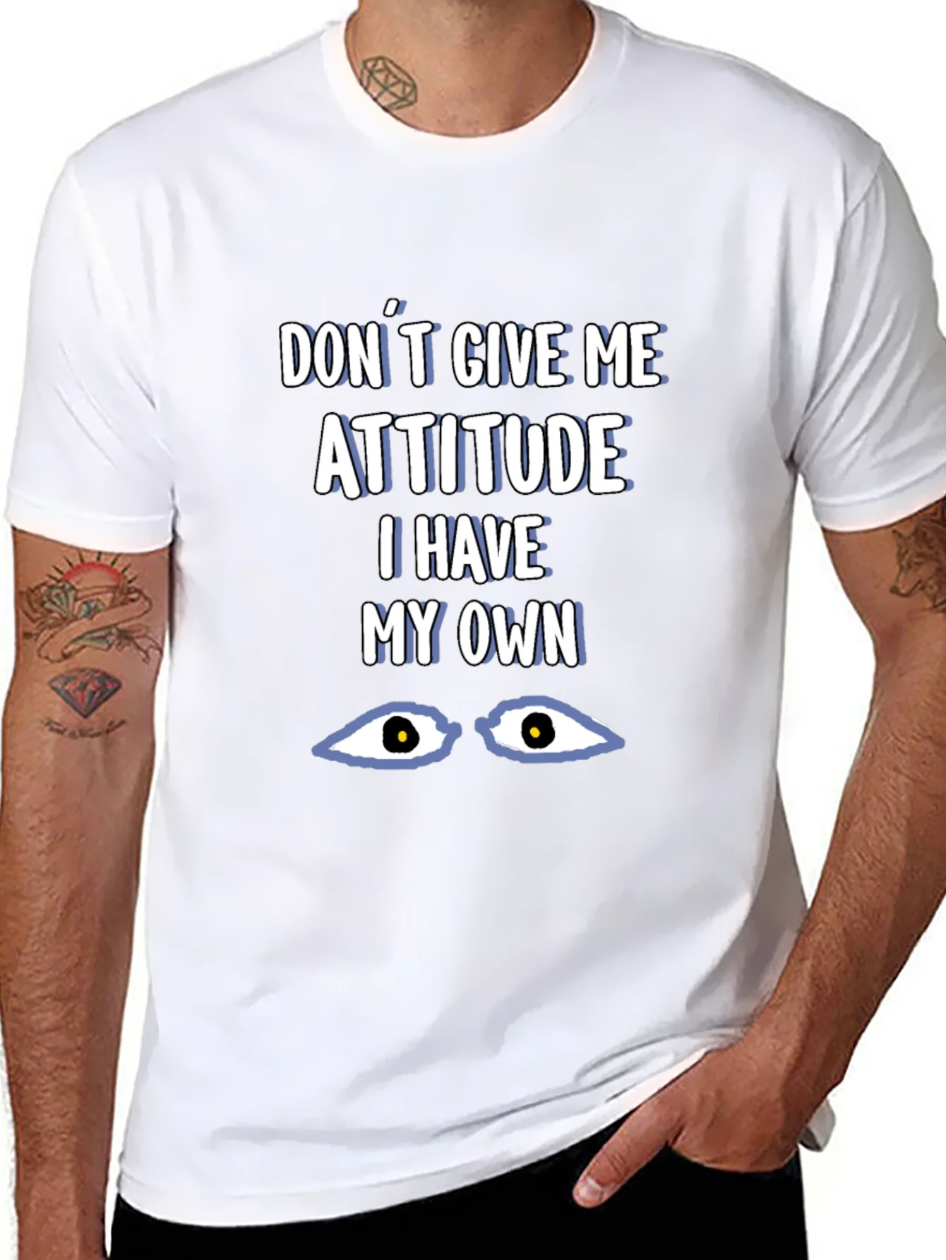 Attitude Graphic Tee - Black Cotton Blend