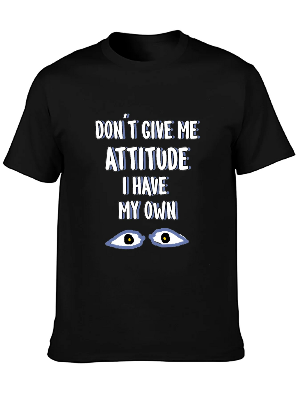 Attitude Graphic Tee - Black Cotton Blend