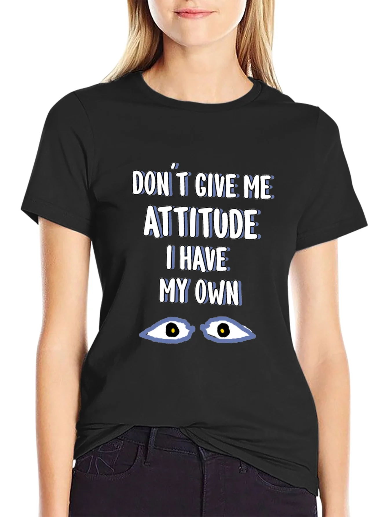 Attitude Graphic Tee - Black Cotton Blend