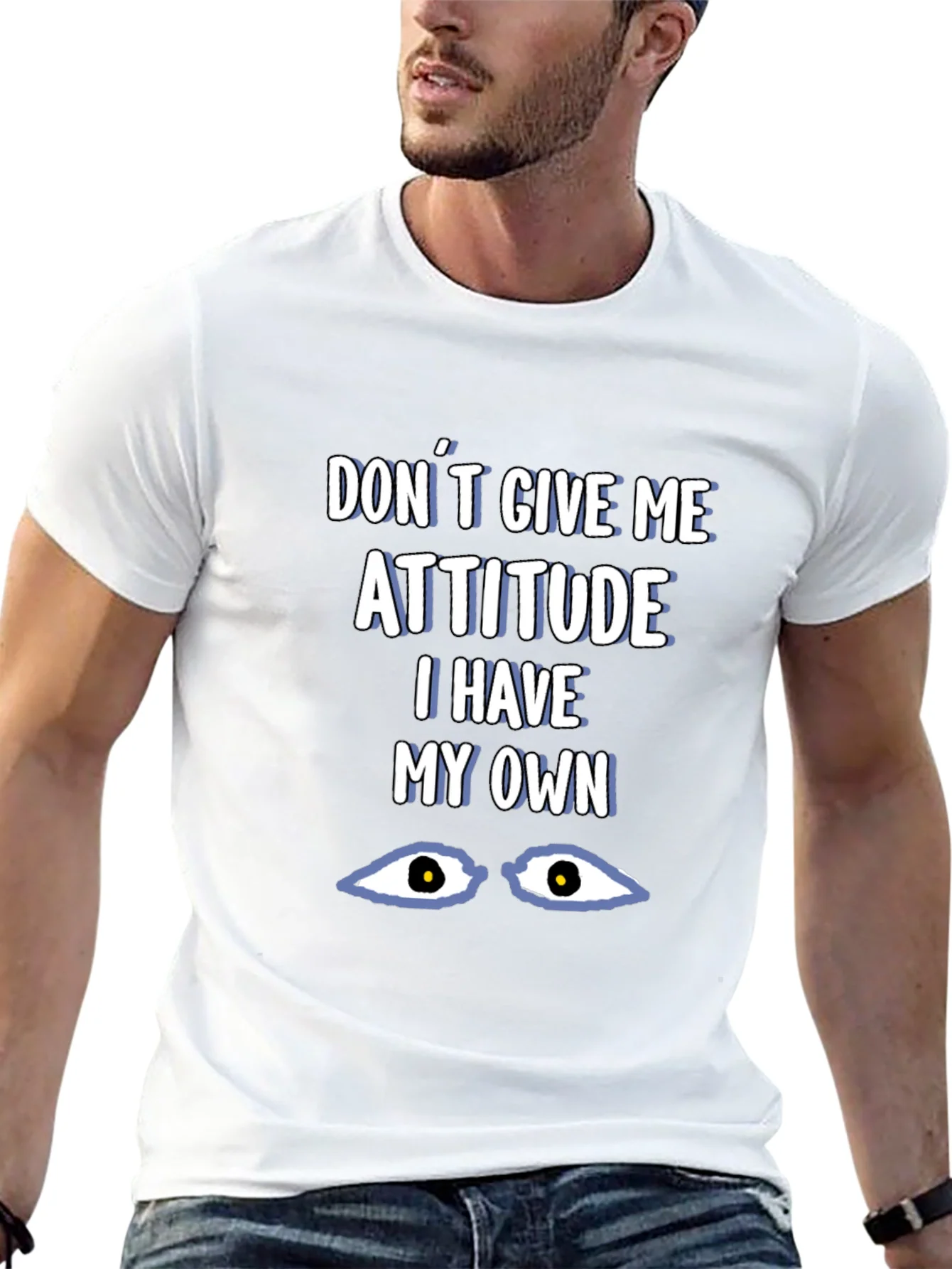 Attitude Graphic Tee - Black Cotton Blend