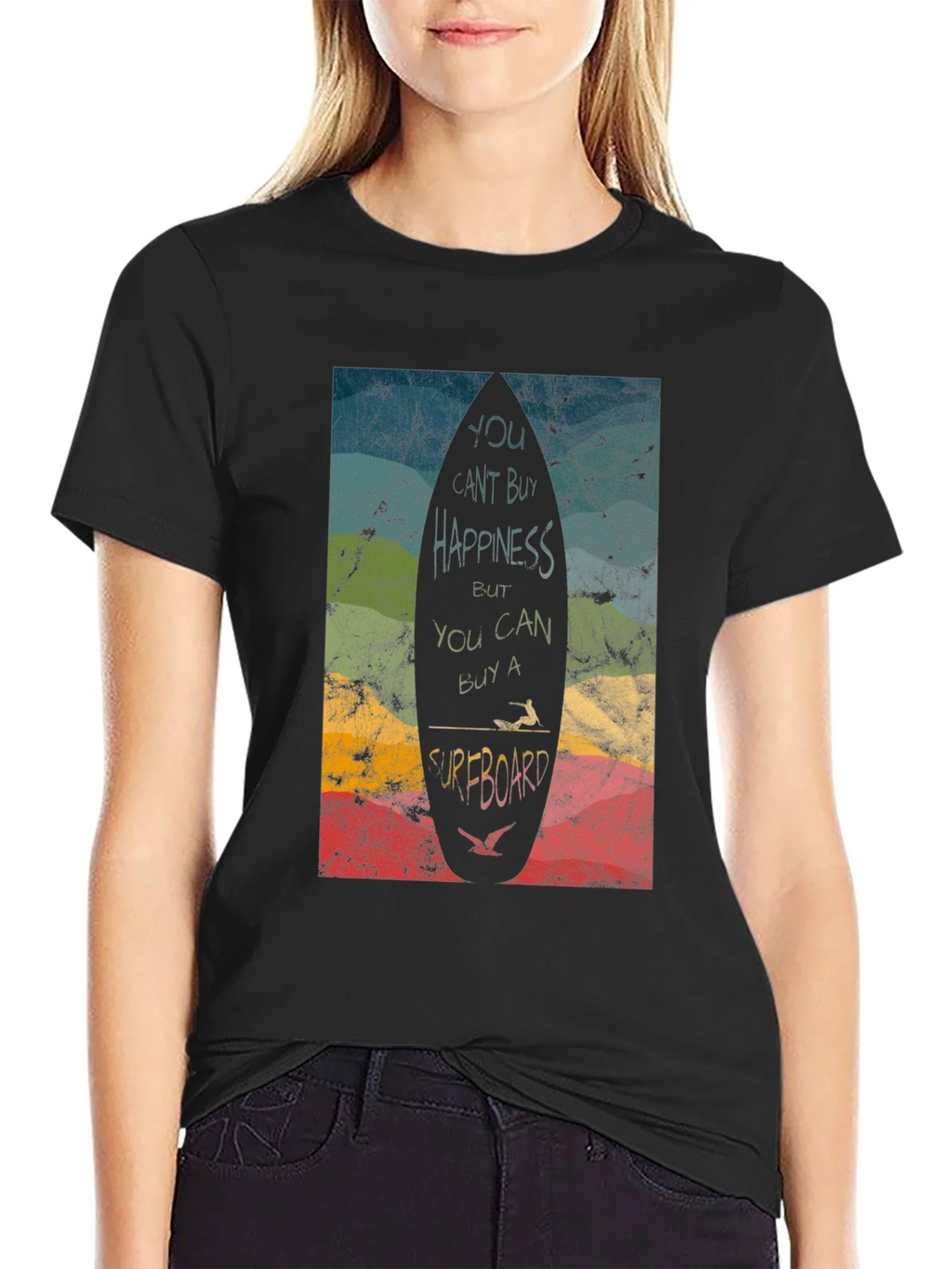 Surfboard Happiness Graphic T-Shirt