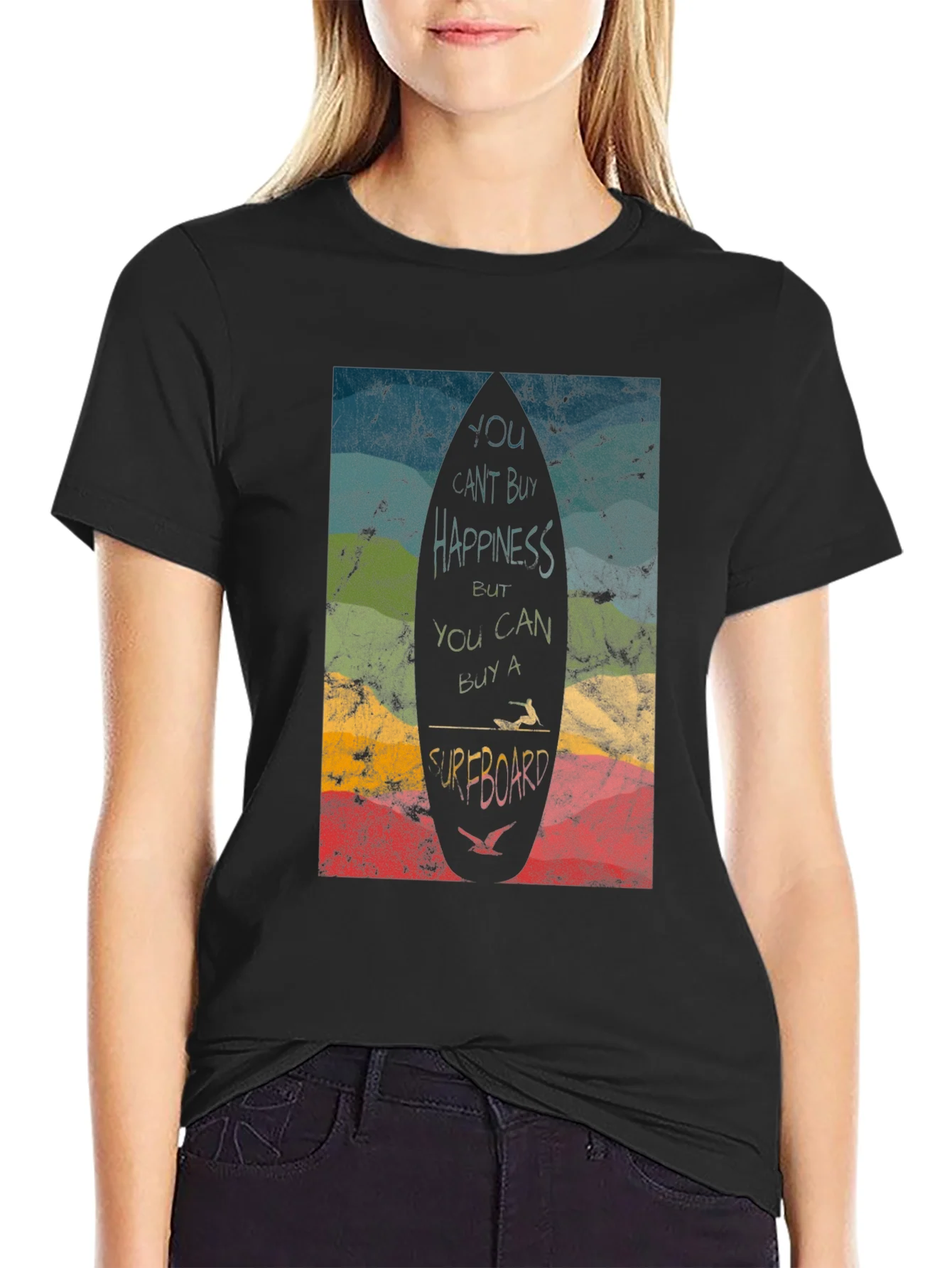 Surfboard Happiness Graphic T-Shirt