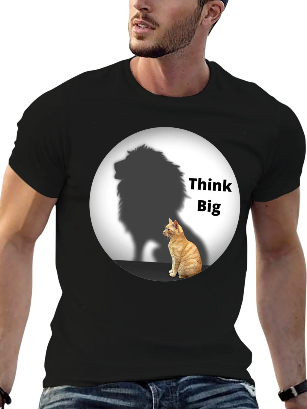 Think Big Cat Lion Shadow T-Shirt