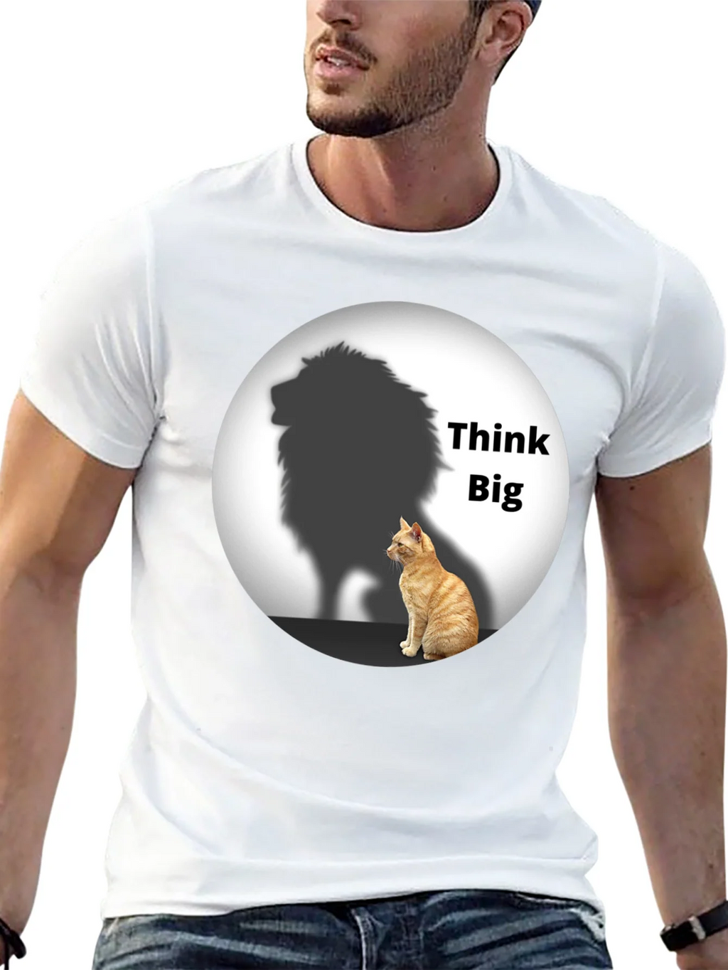 Think Big Cat Lion Shadow T-Shirt