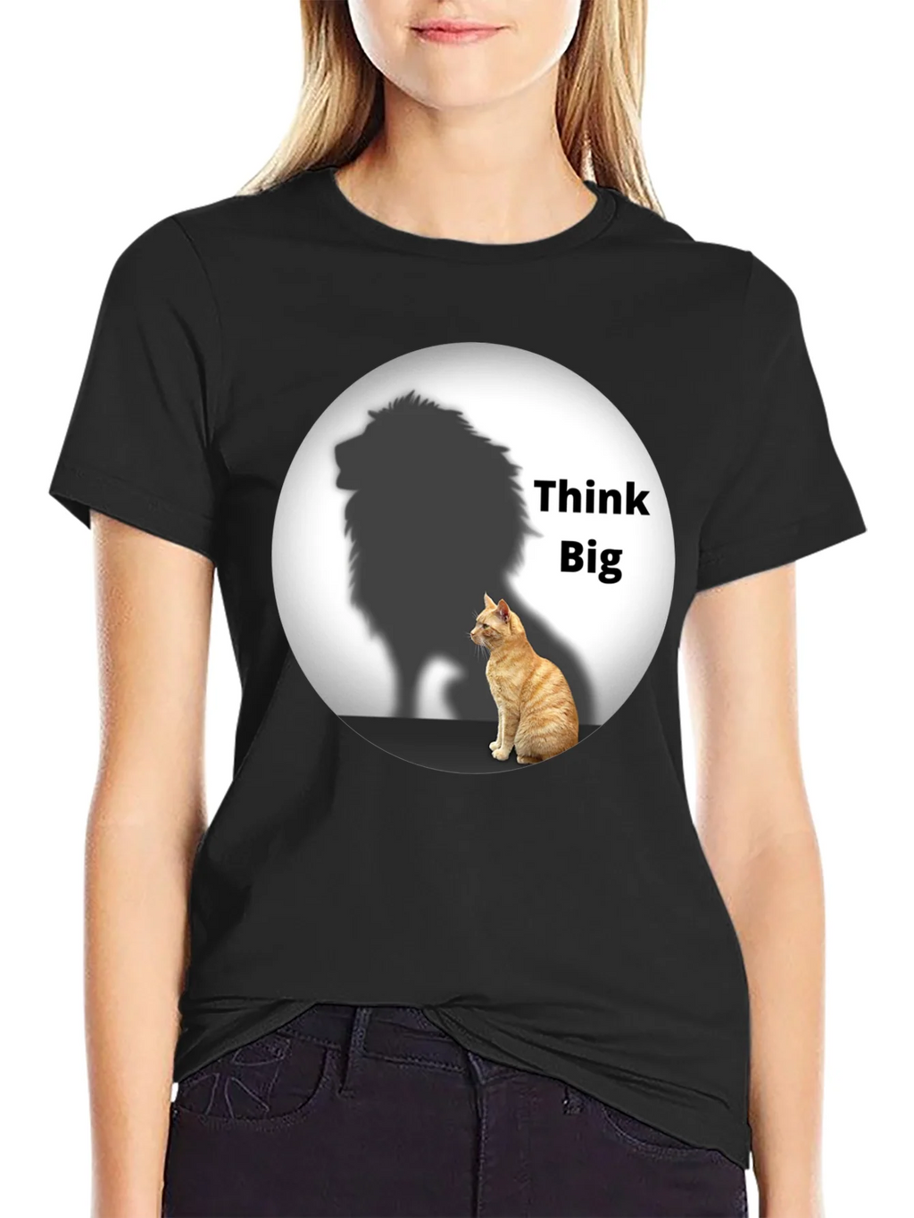 Think Big Cat Lion Shadow T-Shirt