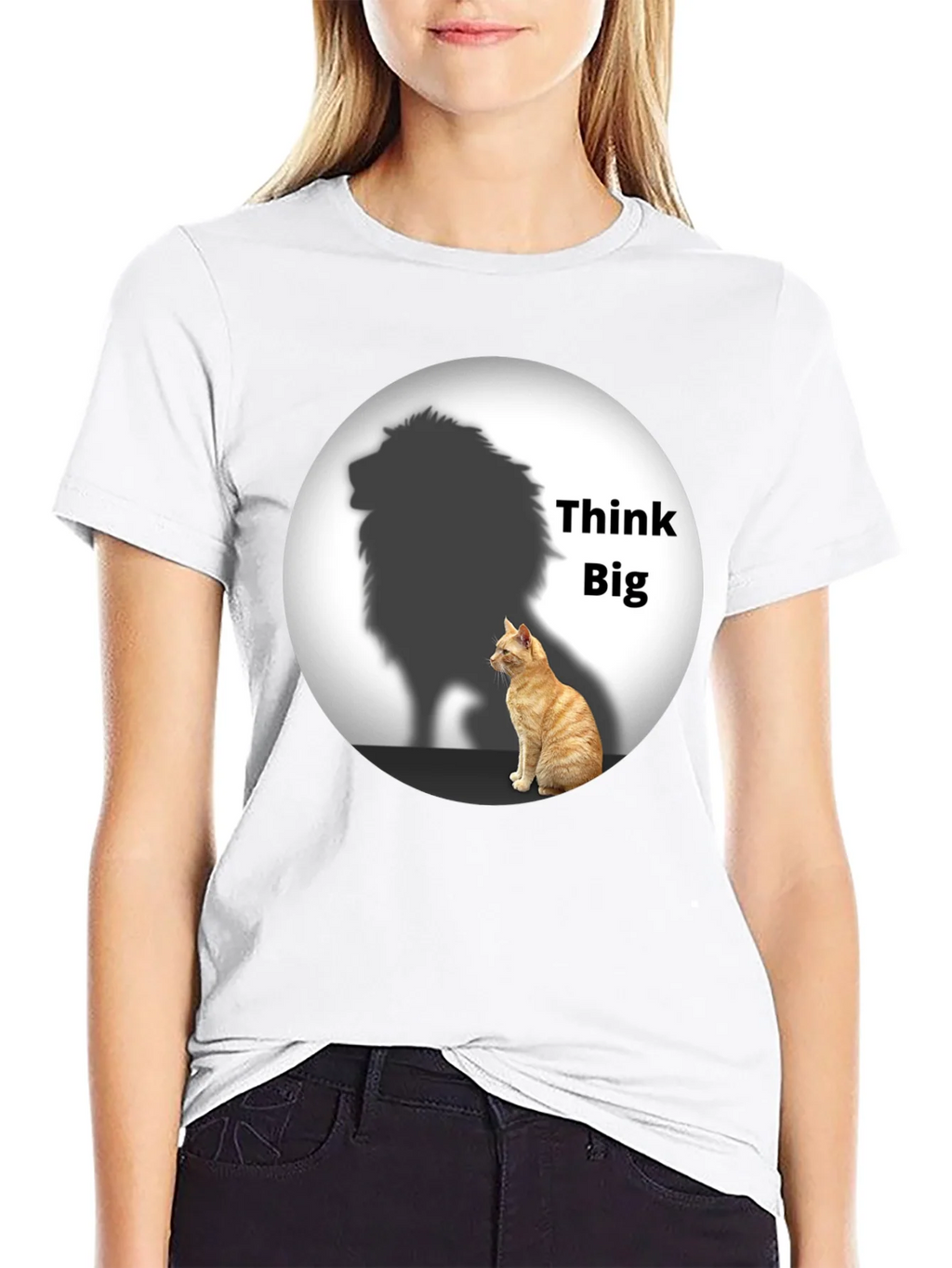 Think Big Cat Lion Shadow T-Shirt