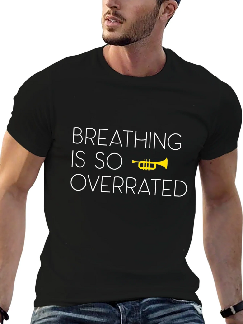 Breathing is Overrated Trumpet Graphic T-Shirt