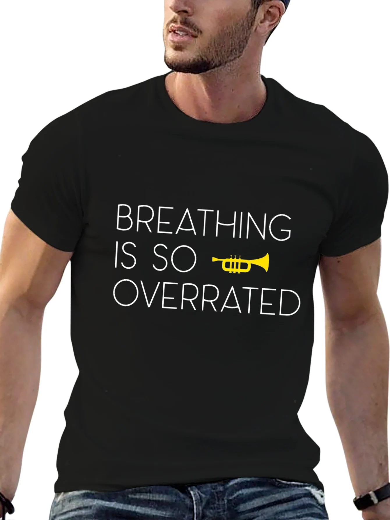 Breathing is Overrated Trumpet Graphic T-Shirt