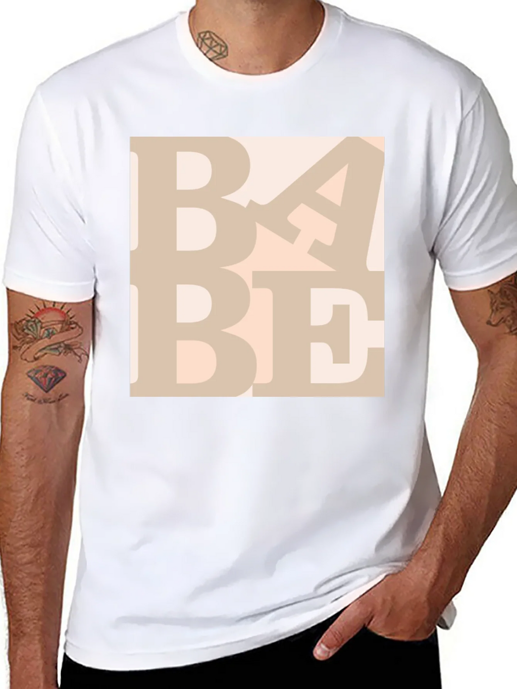 BABE Graphic Print Crewneck T-Shirt