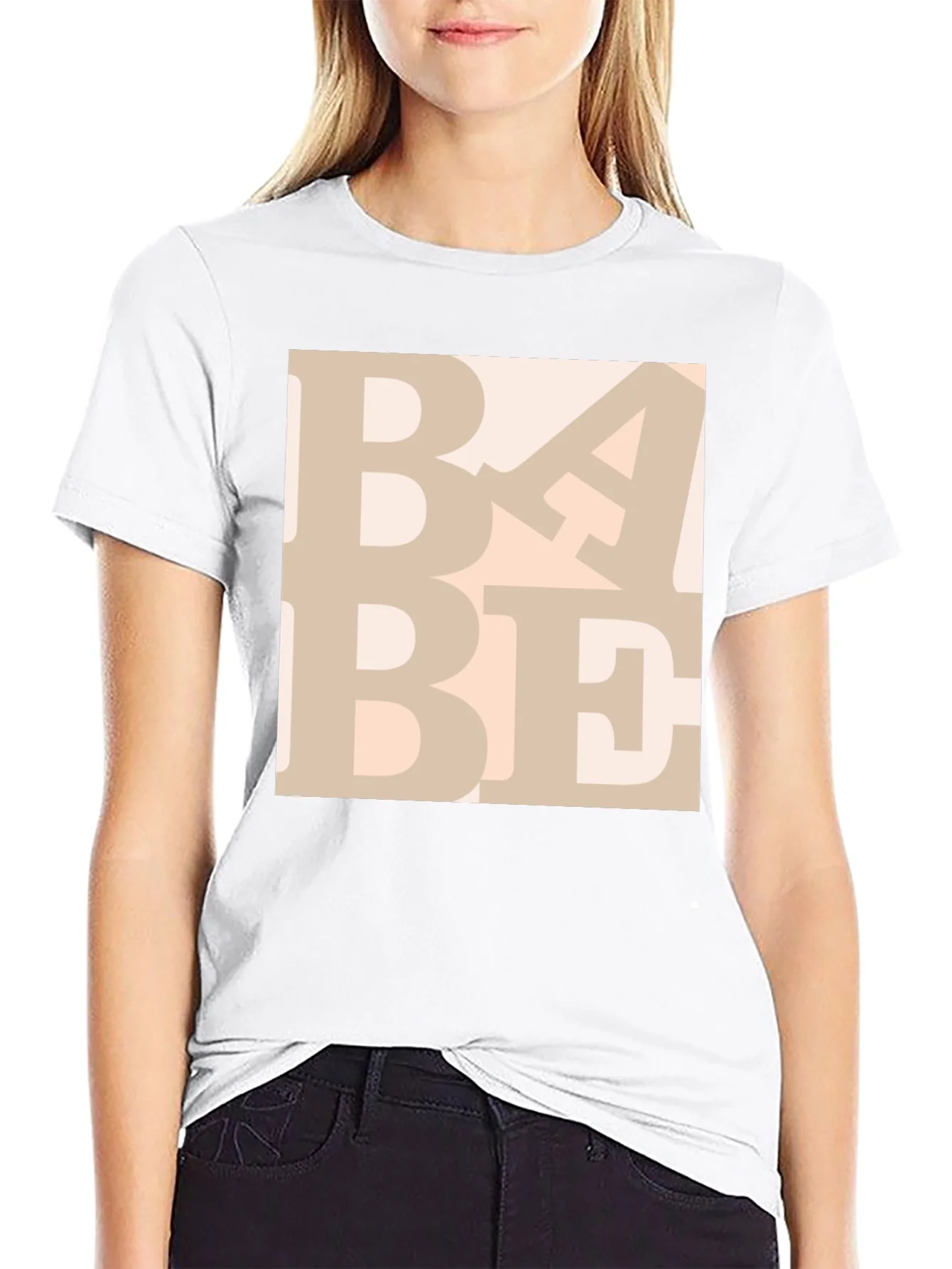 BABE Graphic Print Crewneck T-Shirt