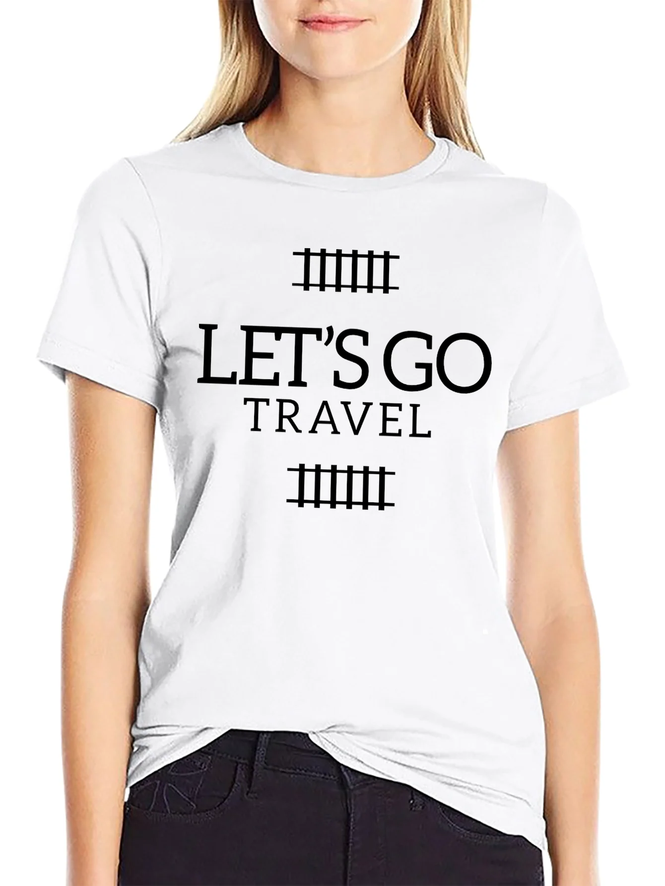 Lets Go Travel Black T-Shirt