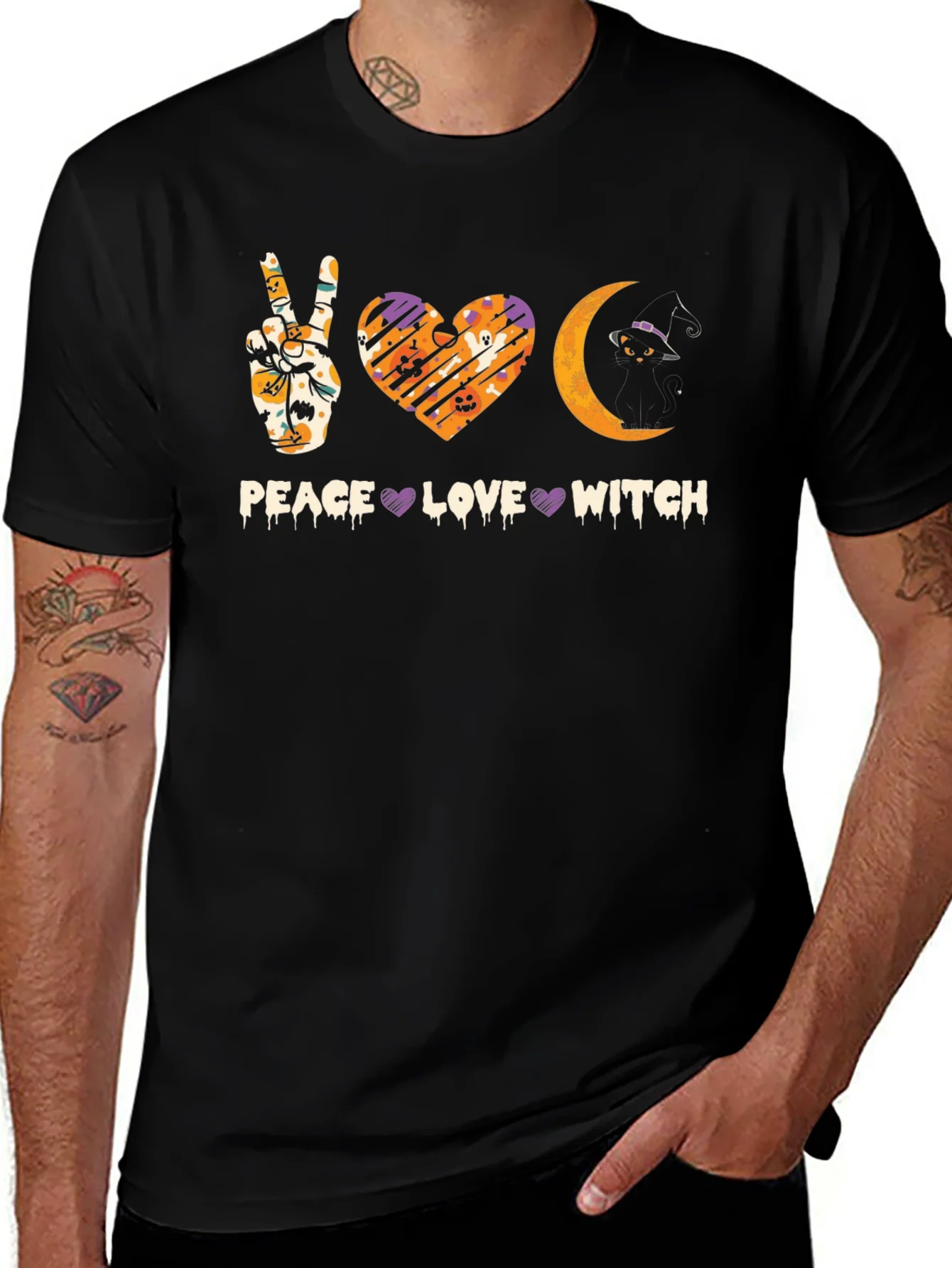 Peace Love Witch Halloween T-Shirt