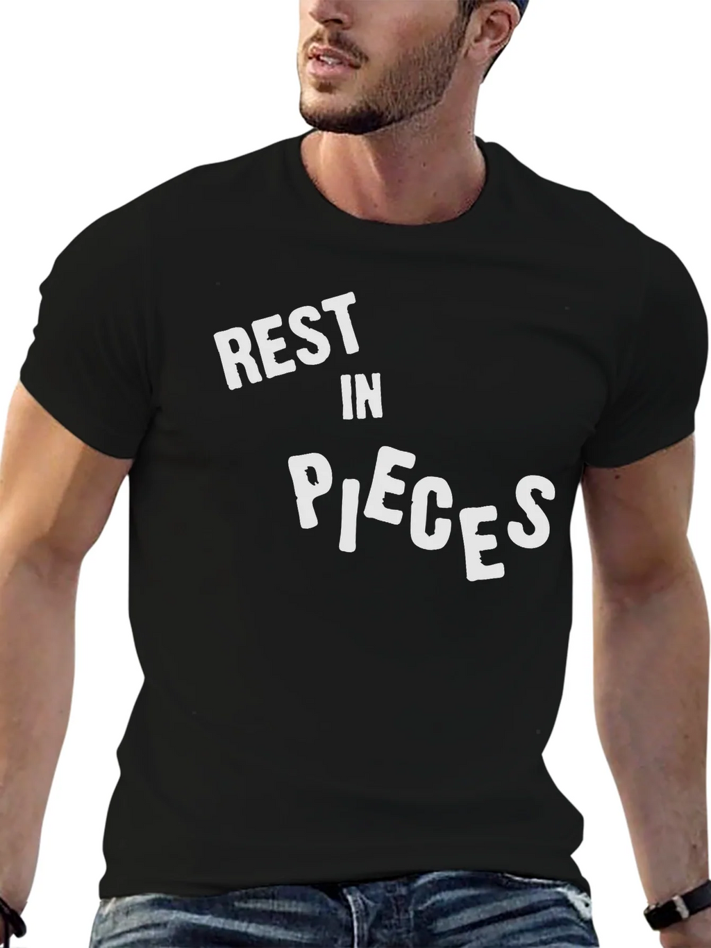 Rest In Pieces Graphic Black T-Shirt