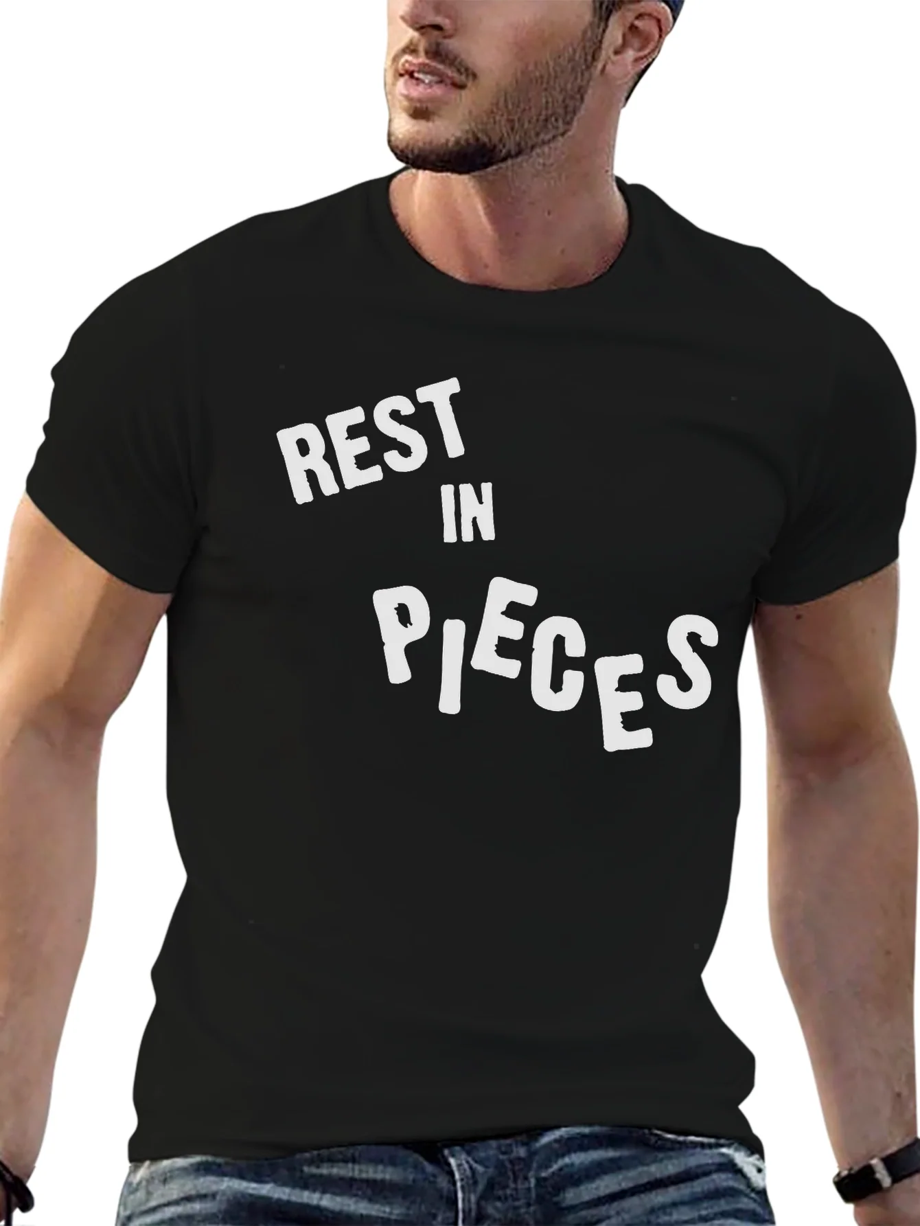 Rest In Pieces Graphic Black T-Shirt