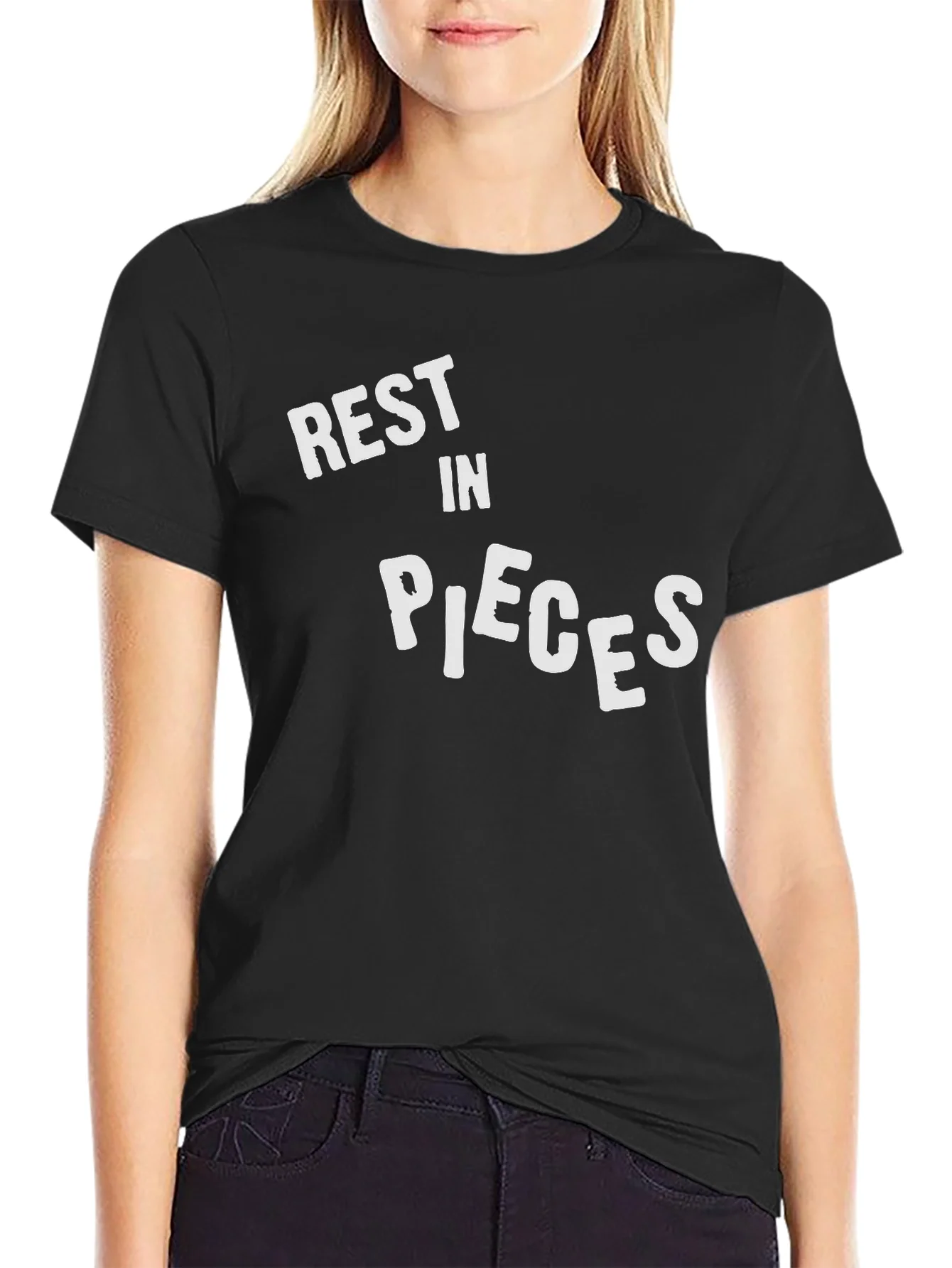 Rest In Pieces Graphic Black T-Shirt