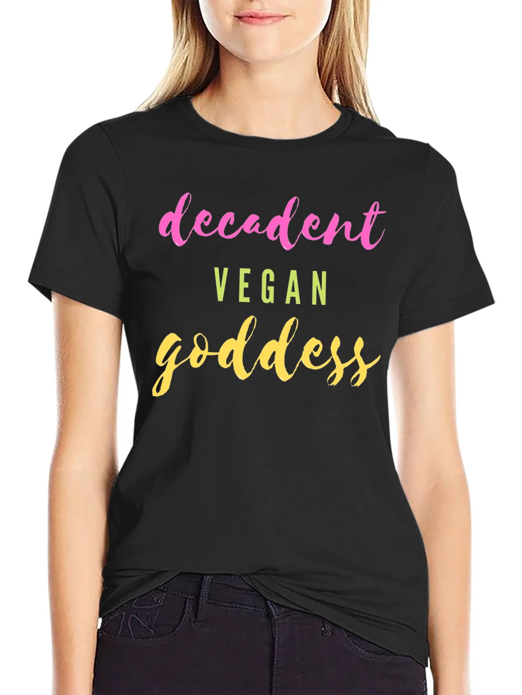 Decadent Vegan Goddess T-Shirt - Trendy Graphic Tee