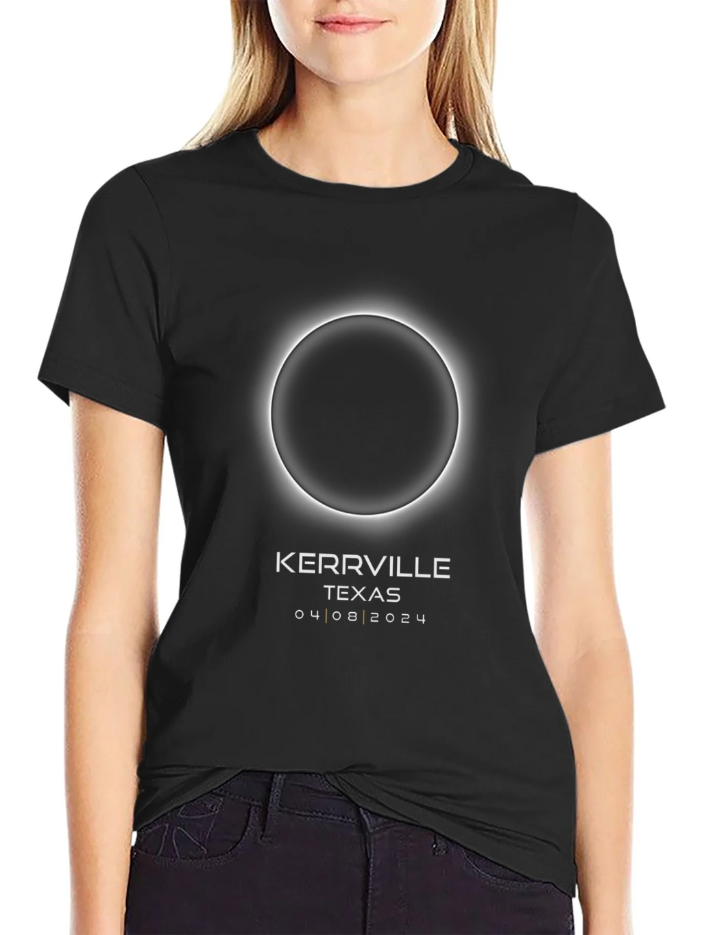 Kerrville Texas Eclipse 04 08 2024 Black T-Shirt