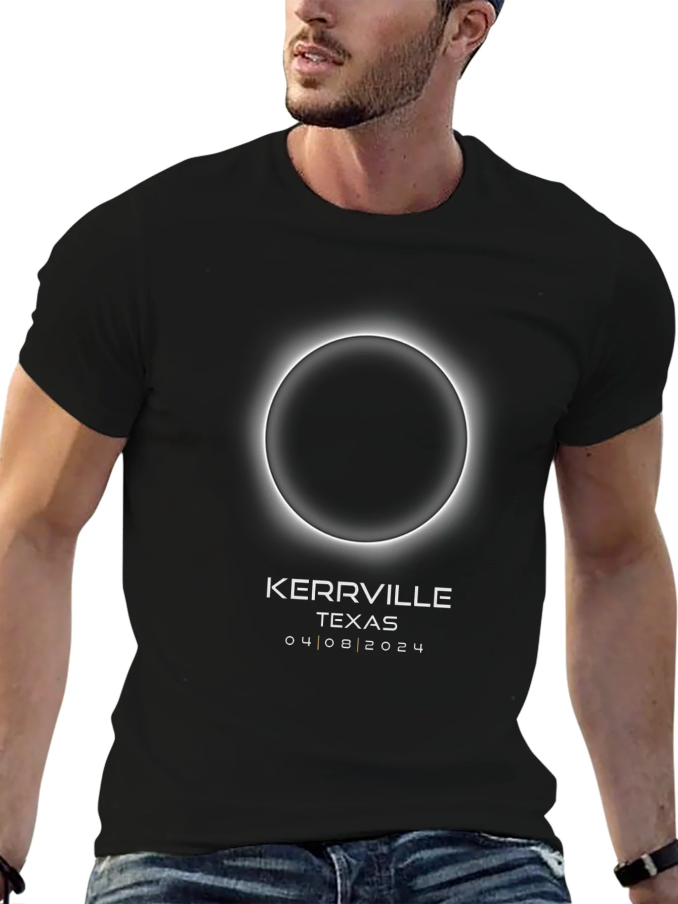Kerrville Texas Eclipse 04 08 2024 Black T-Shirt
