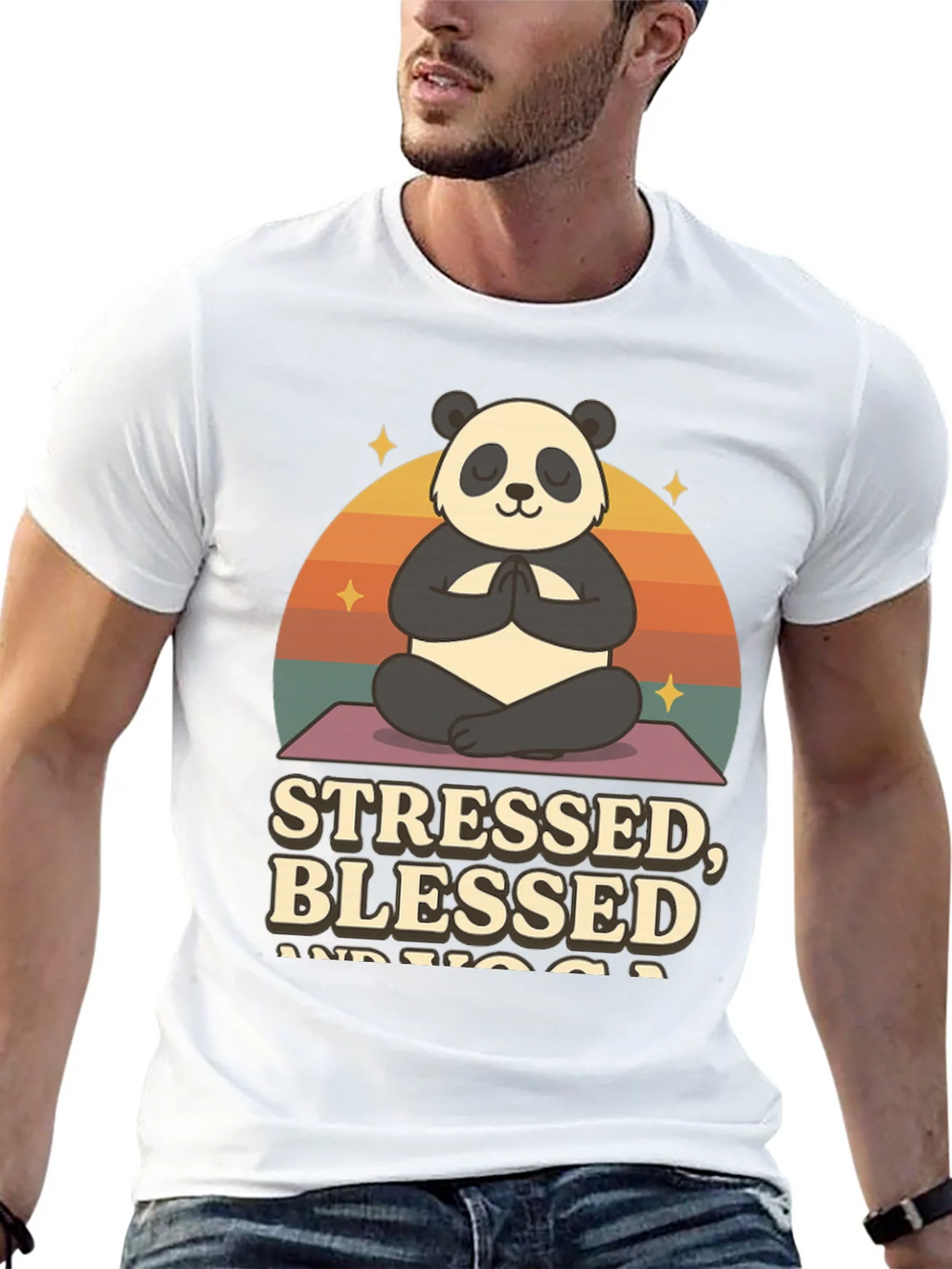 Stressed Blessed and Yoga Panda T-Shirt