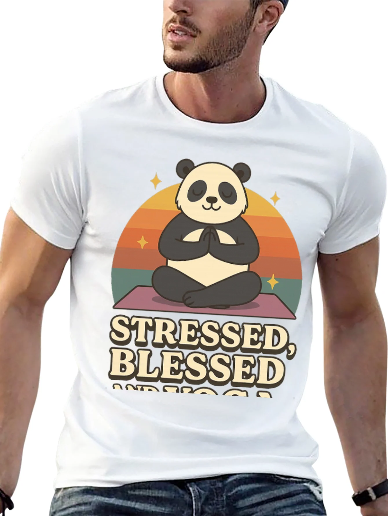 Stressed Blessed and Yoga Panda T-Shirt