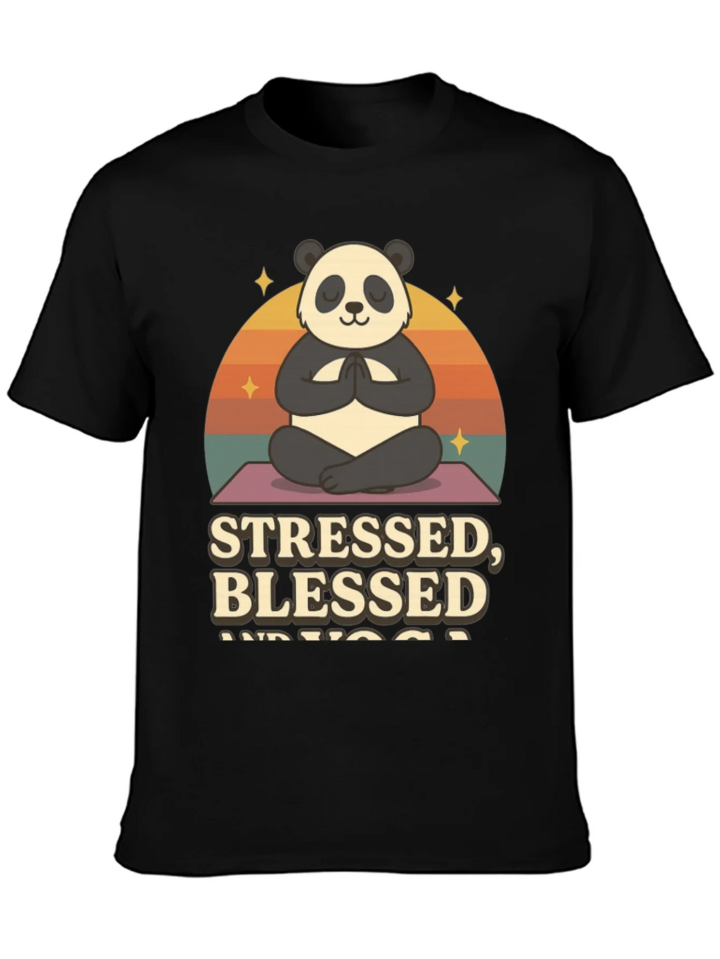 Stressed Blessed and Yoga Panda T-Shirt