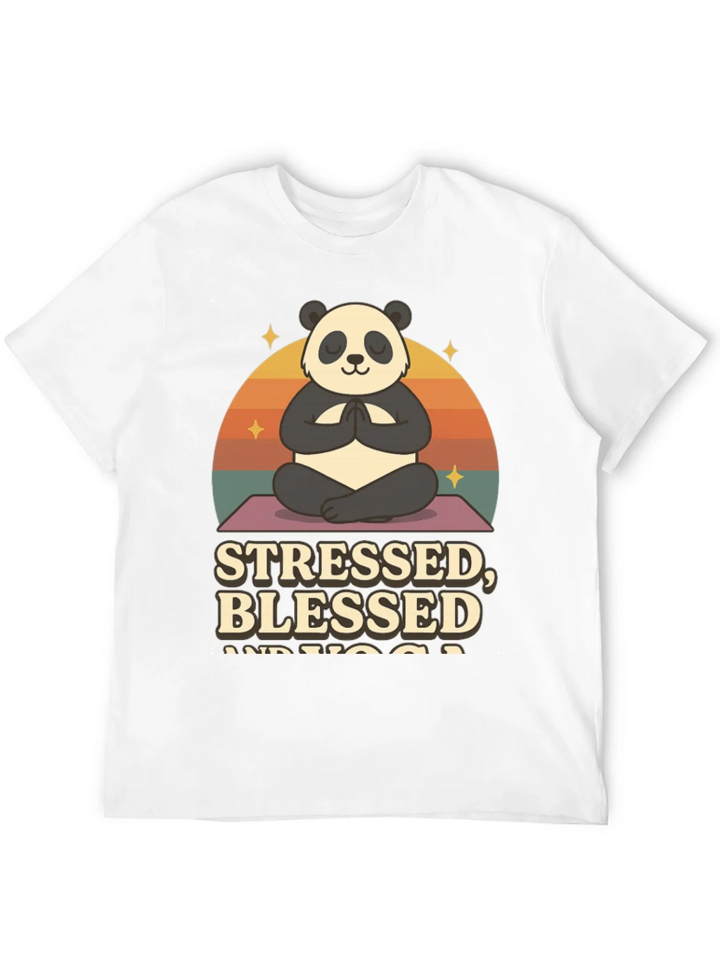 Stressed Blessed and Yoga Panda T-Shirt