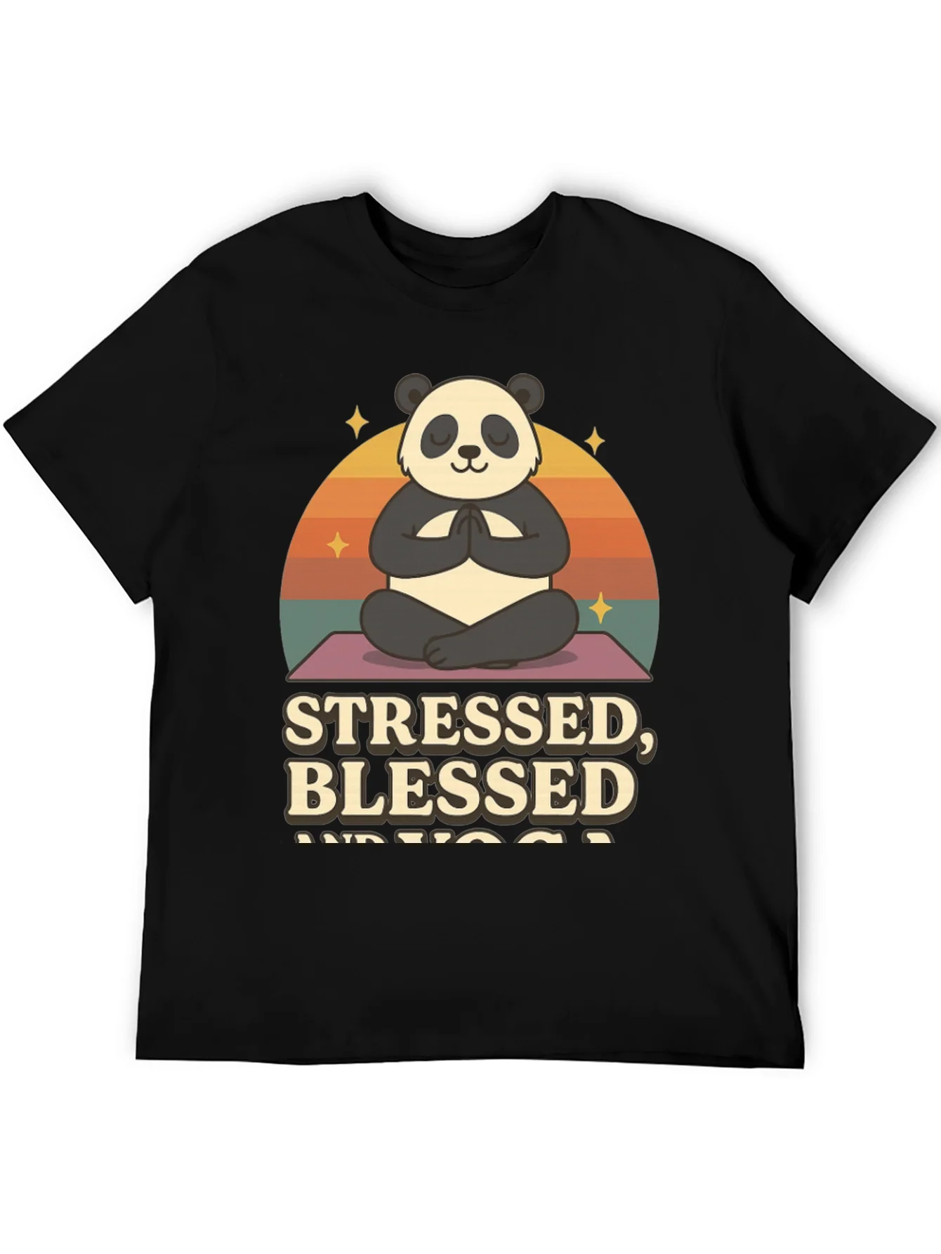 Stressed Blessed and Yoga Panda T-Shirt