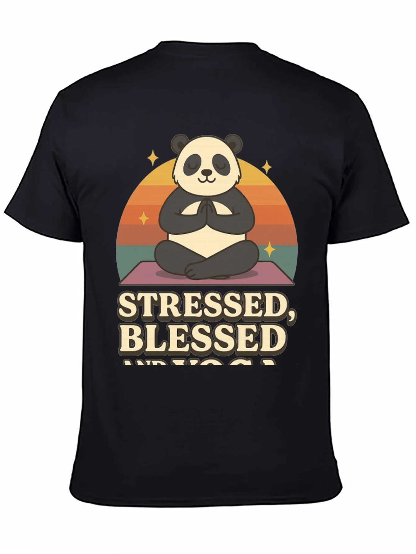 Stressed Blessed and Yoga Panda T-Shirt