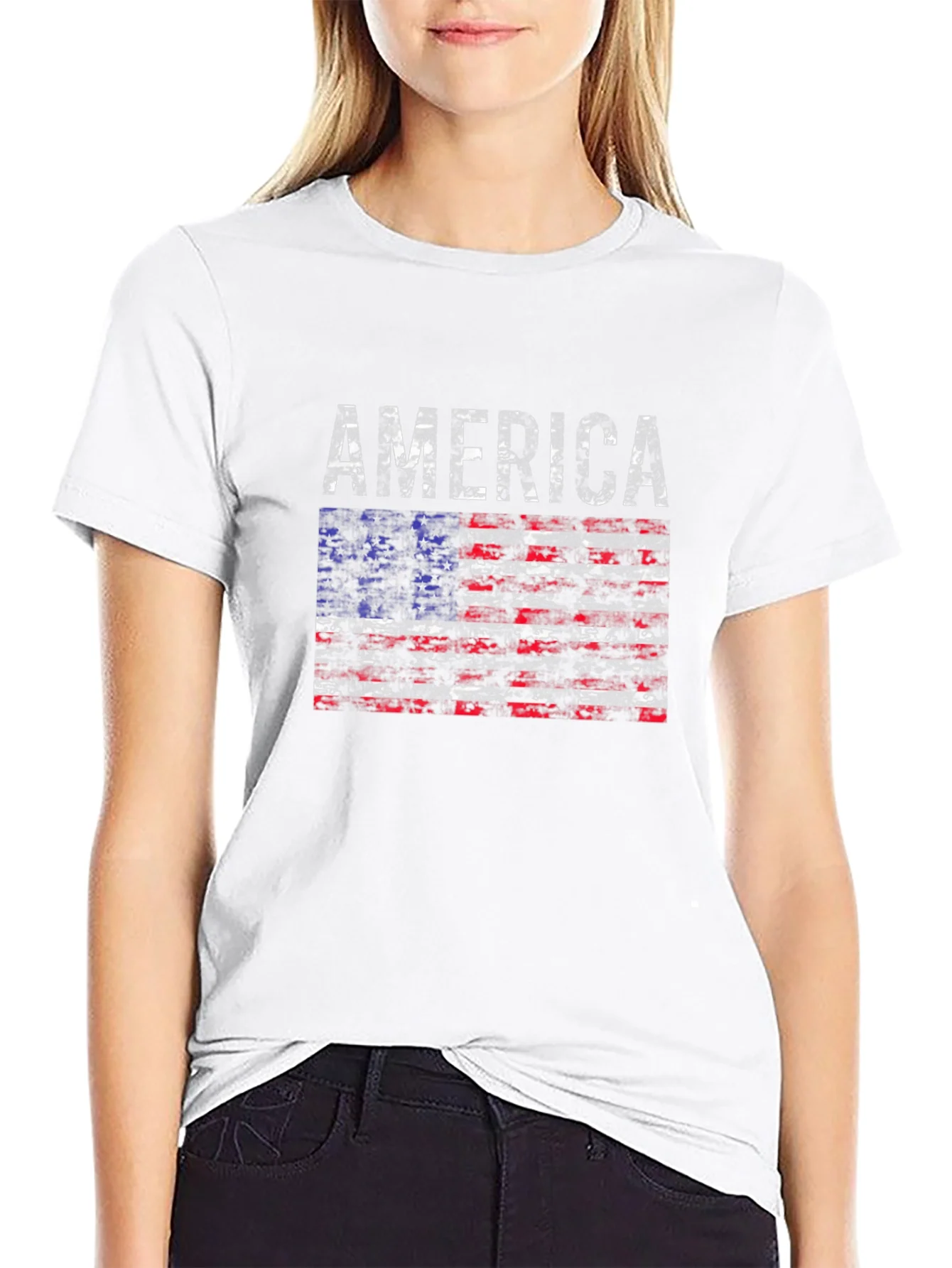 America Flag Distressed T-Shirt