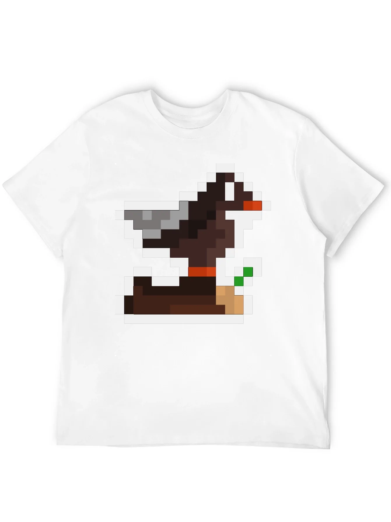 Pixel Art Dog Black T-Shirt