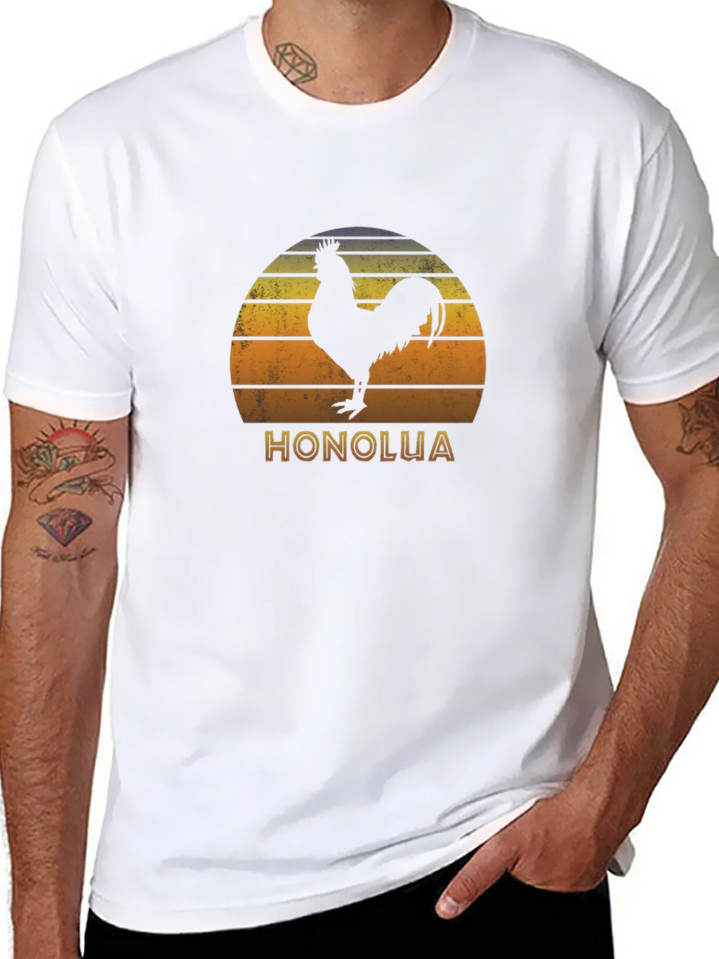 Honolua Rooster Graphic Black T-Shirt