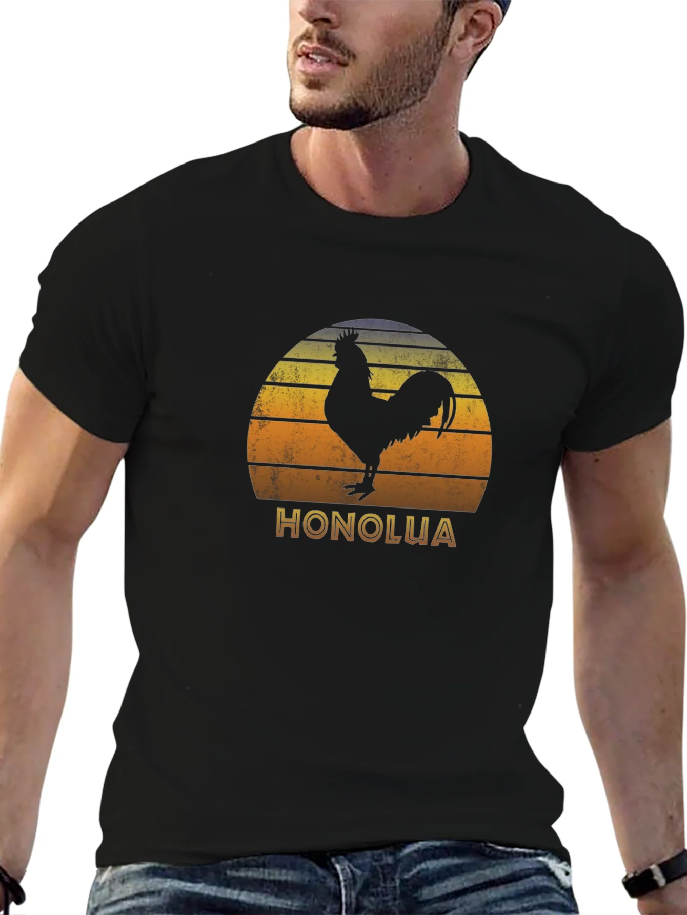 Honolua Rooster Graphic Black T-Shirt