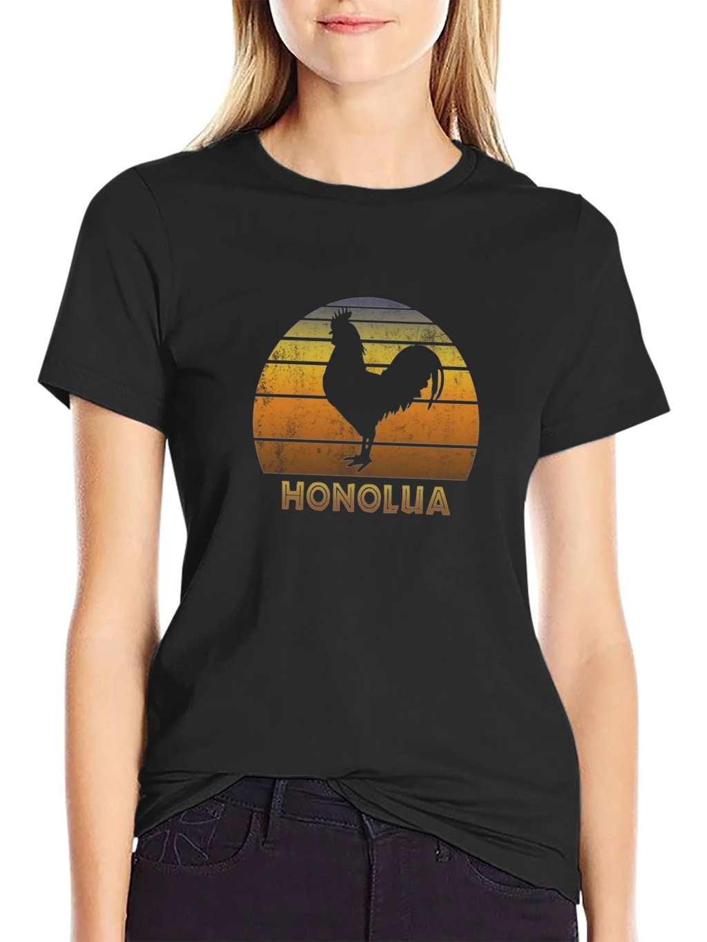 Honolua Rooster Graphic Black T-Shirt