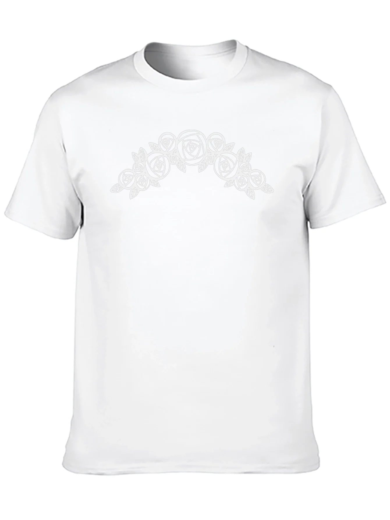 Floral Roses Graphic Tee - Black Cotton Casual T-Shirt