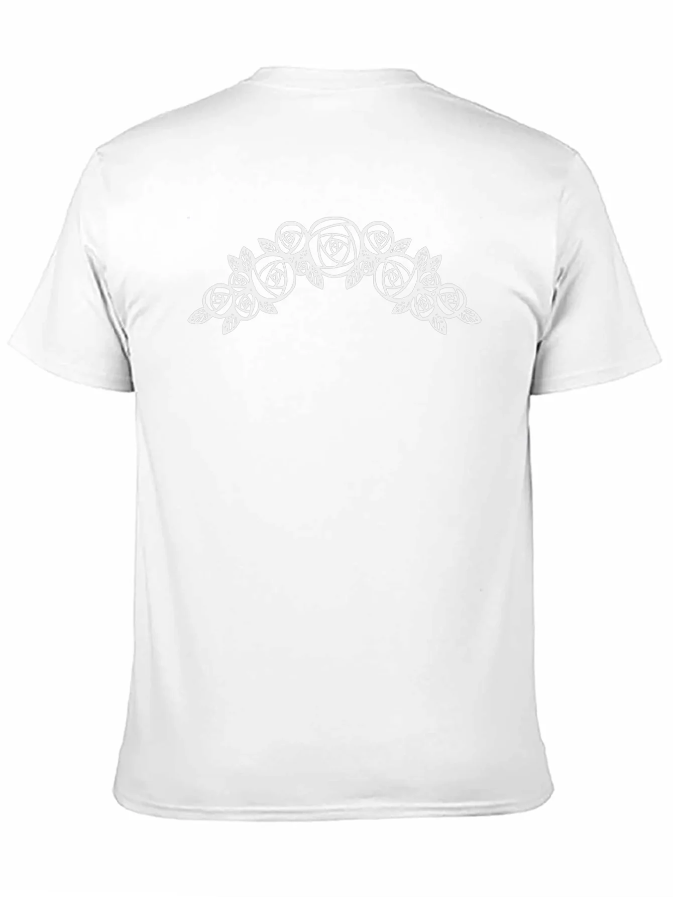 Floral Roses Graphic Tee - Black Cotton Casual T-Shirt