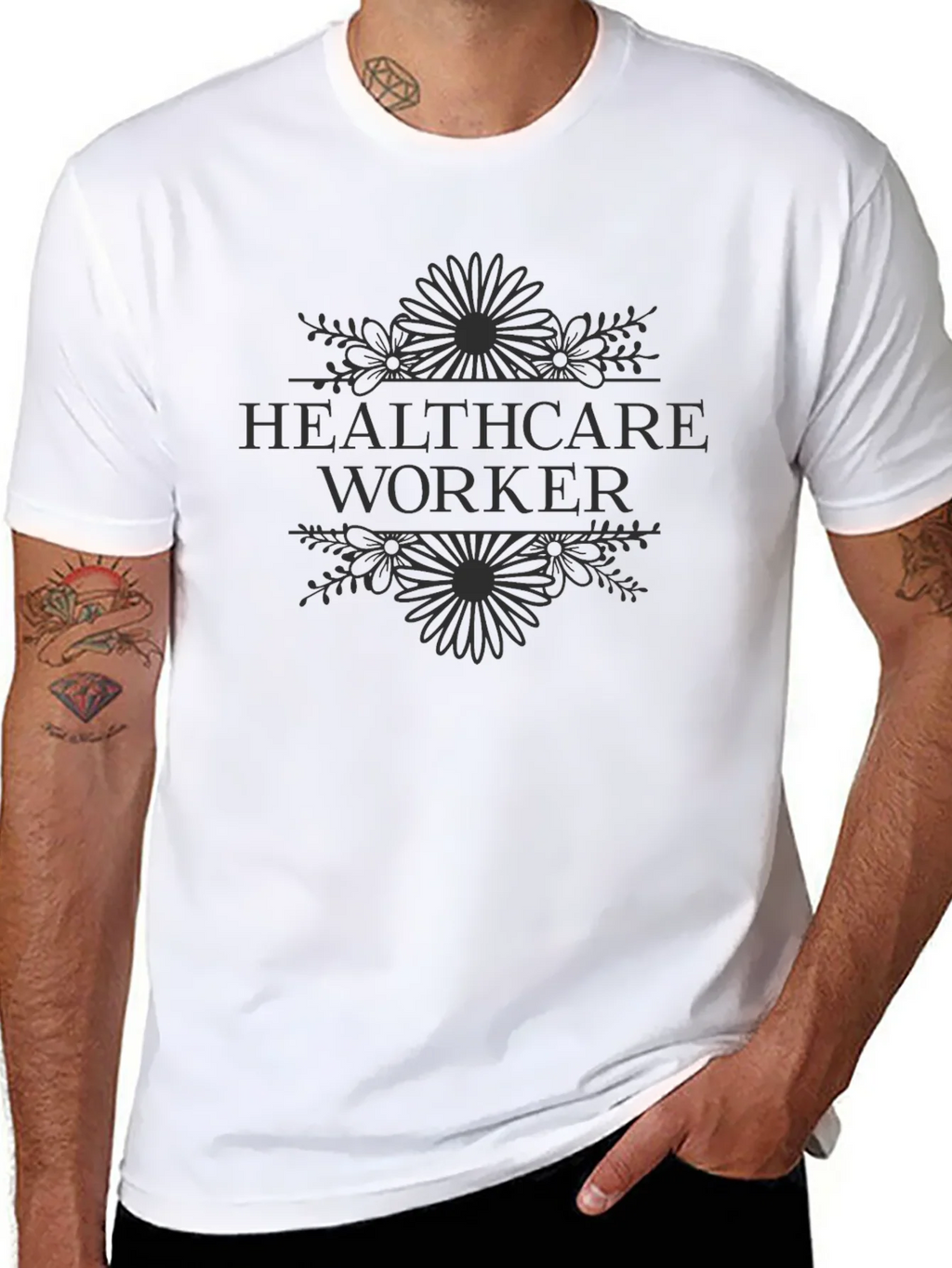 Healthcare Worker Floral T-Shirt